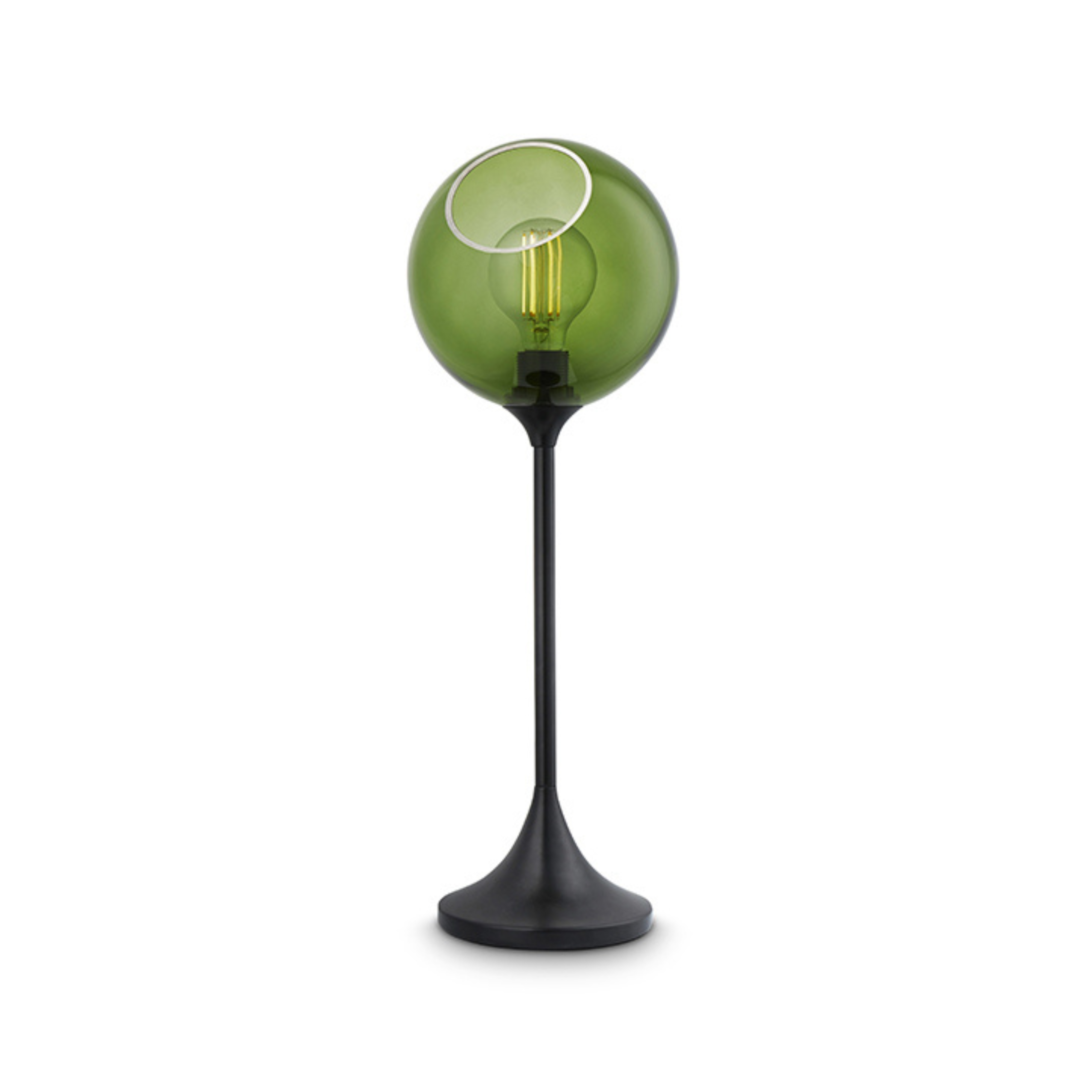 Tischlampe BALLROOM dunkelgrün mit schwarzem Sockel [Amelia]