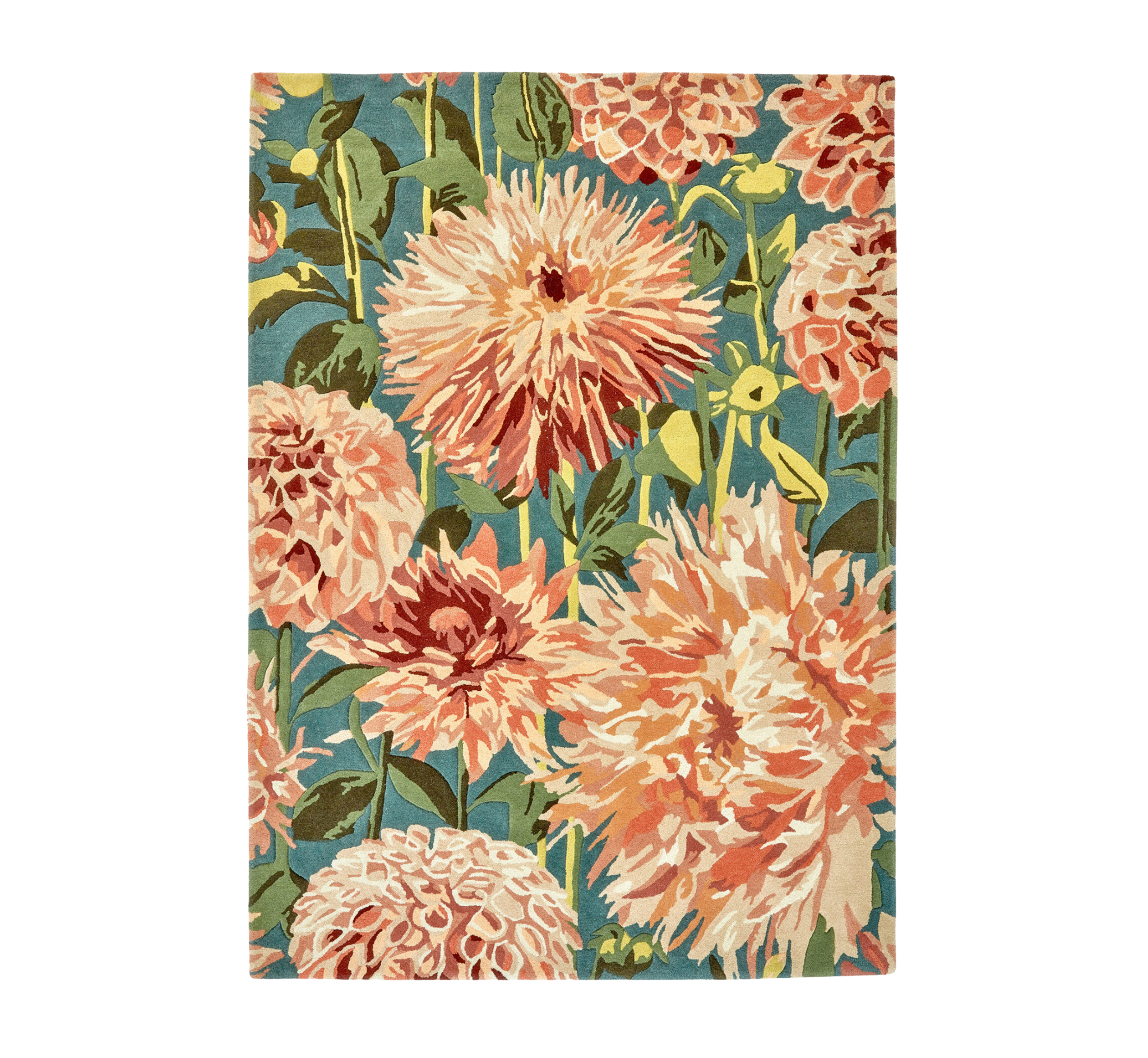 DAHLIA CORAL WILDERNESS Teppich orange-grün