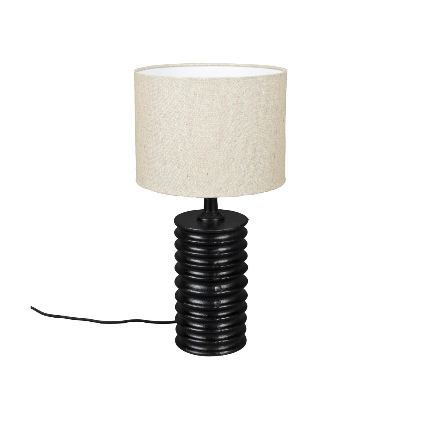 Yalal beige Tischlampe mit einer schwarzen Basis