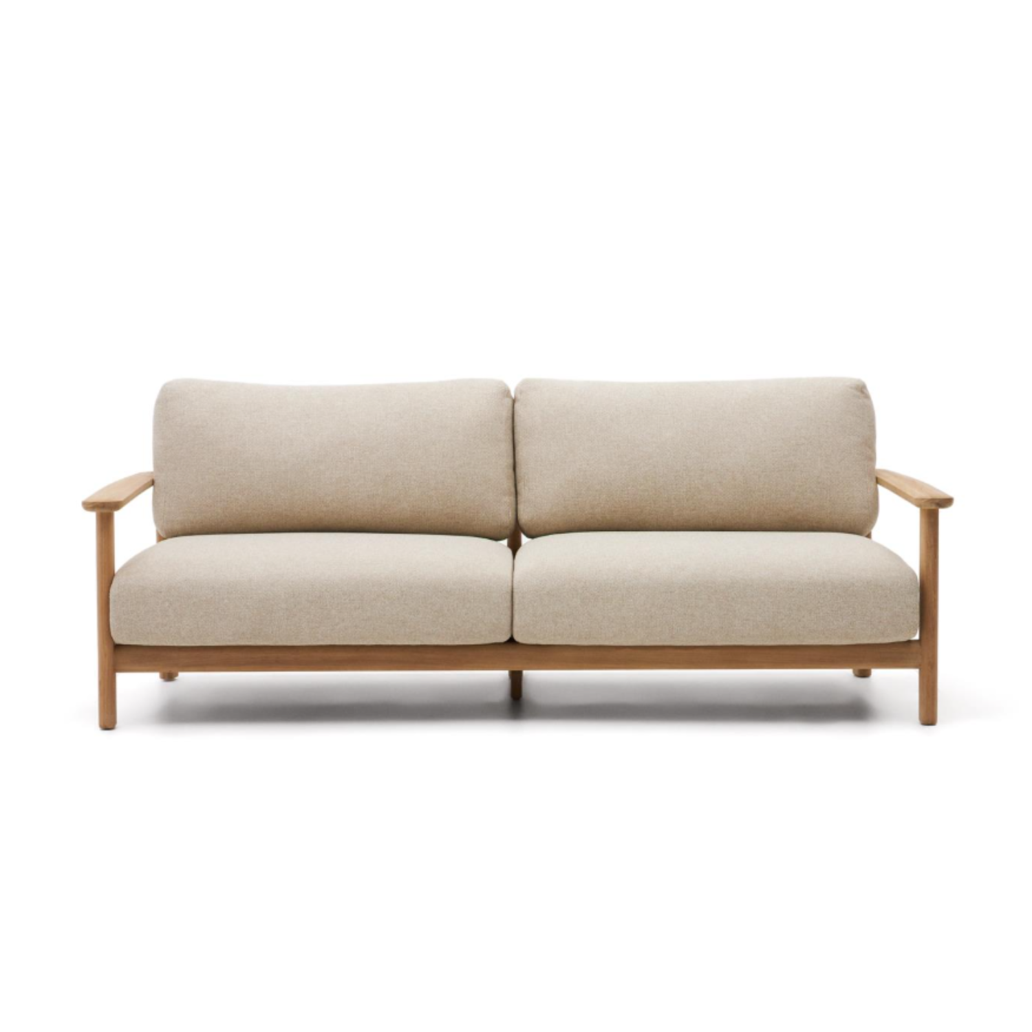 Tirant Beige 3-Person-Sofa mit einer hölzernen Basis