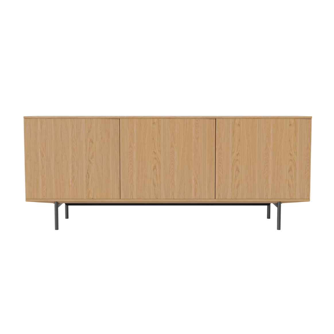 Stille Sideboard -Eichenholz mit einer schwarzen Basis