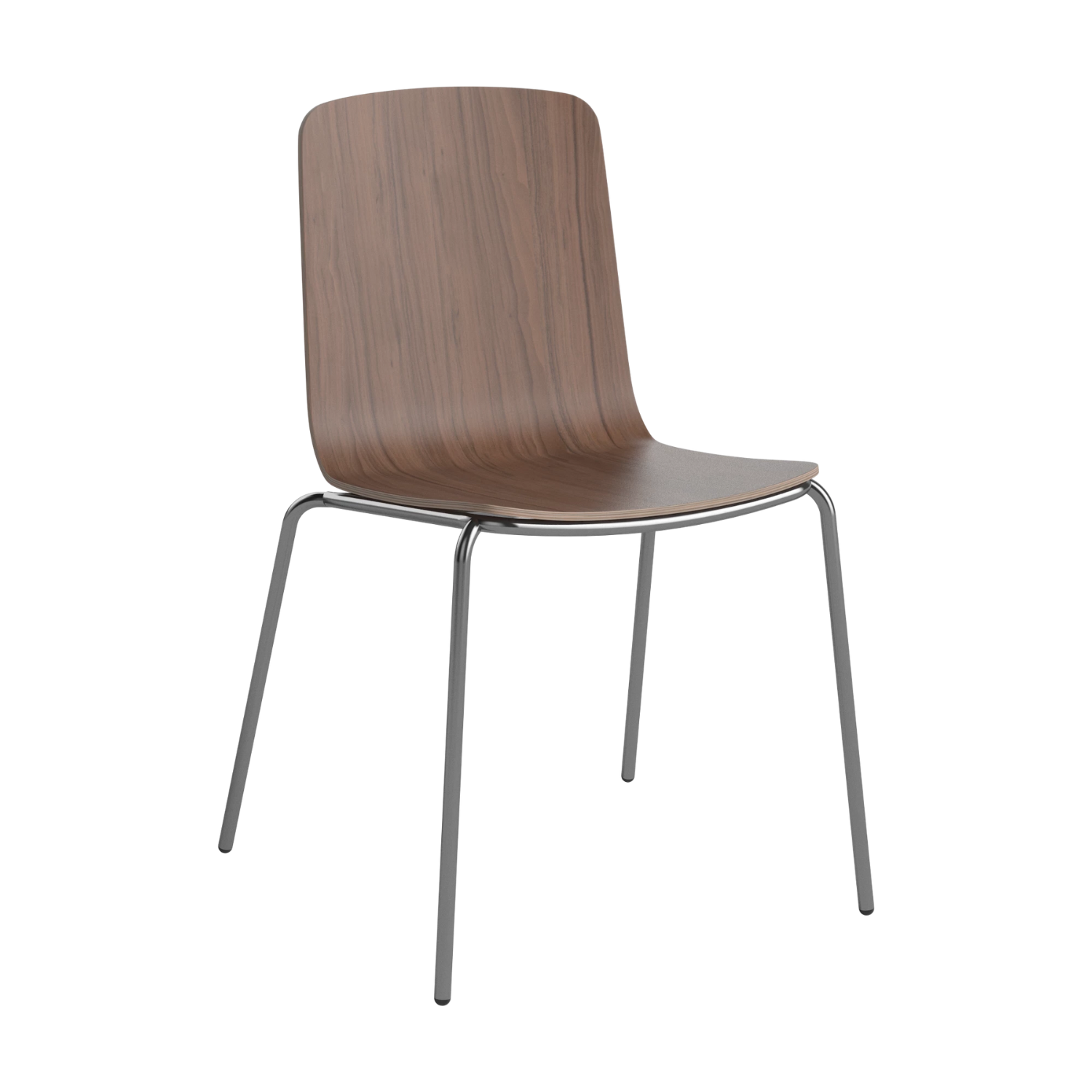 Palm chair nut veneer with a metal base