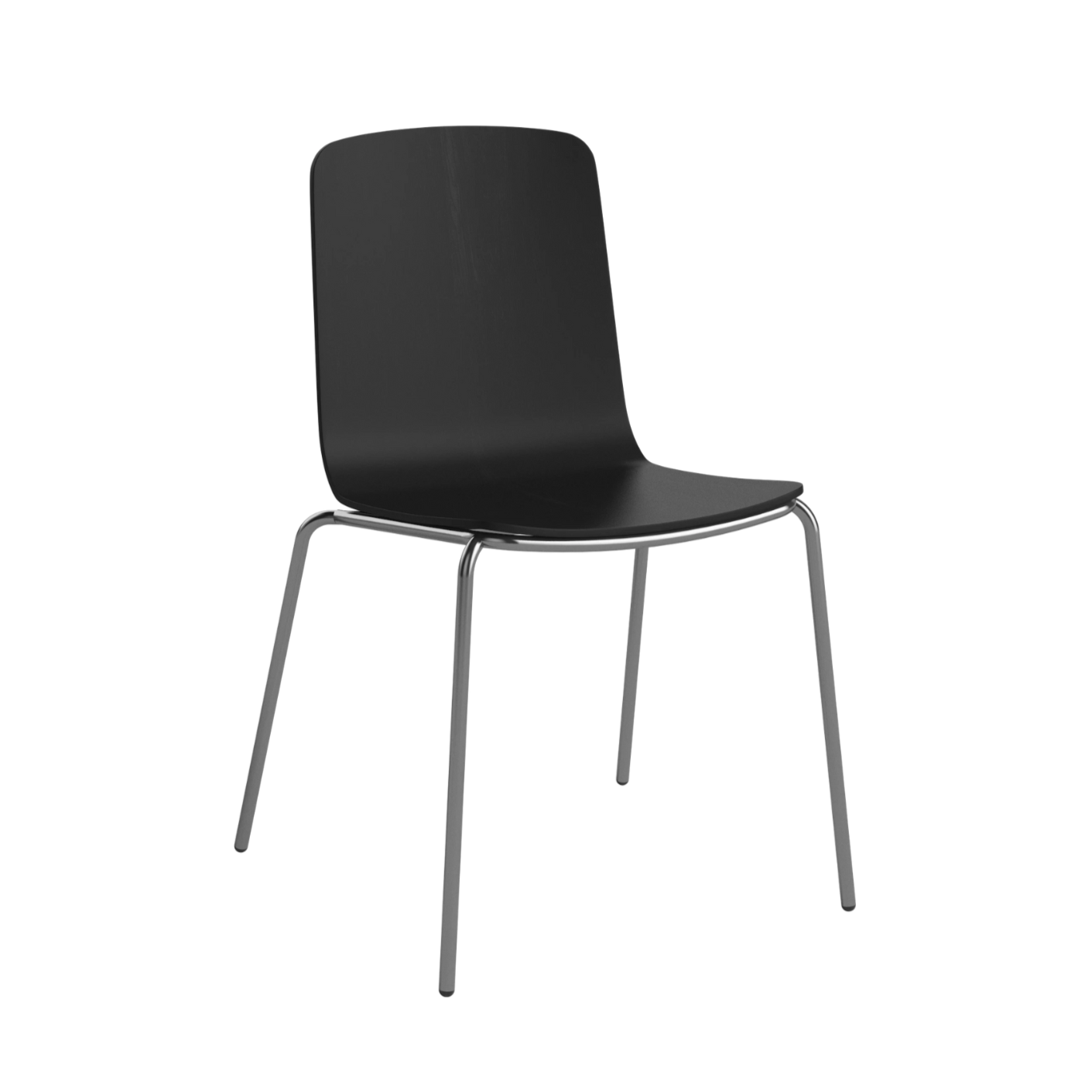 Palm chair black oak veneer with a metal base