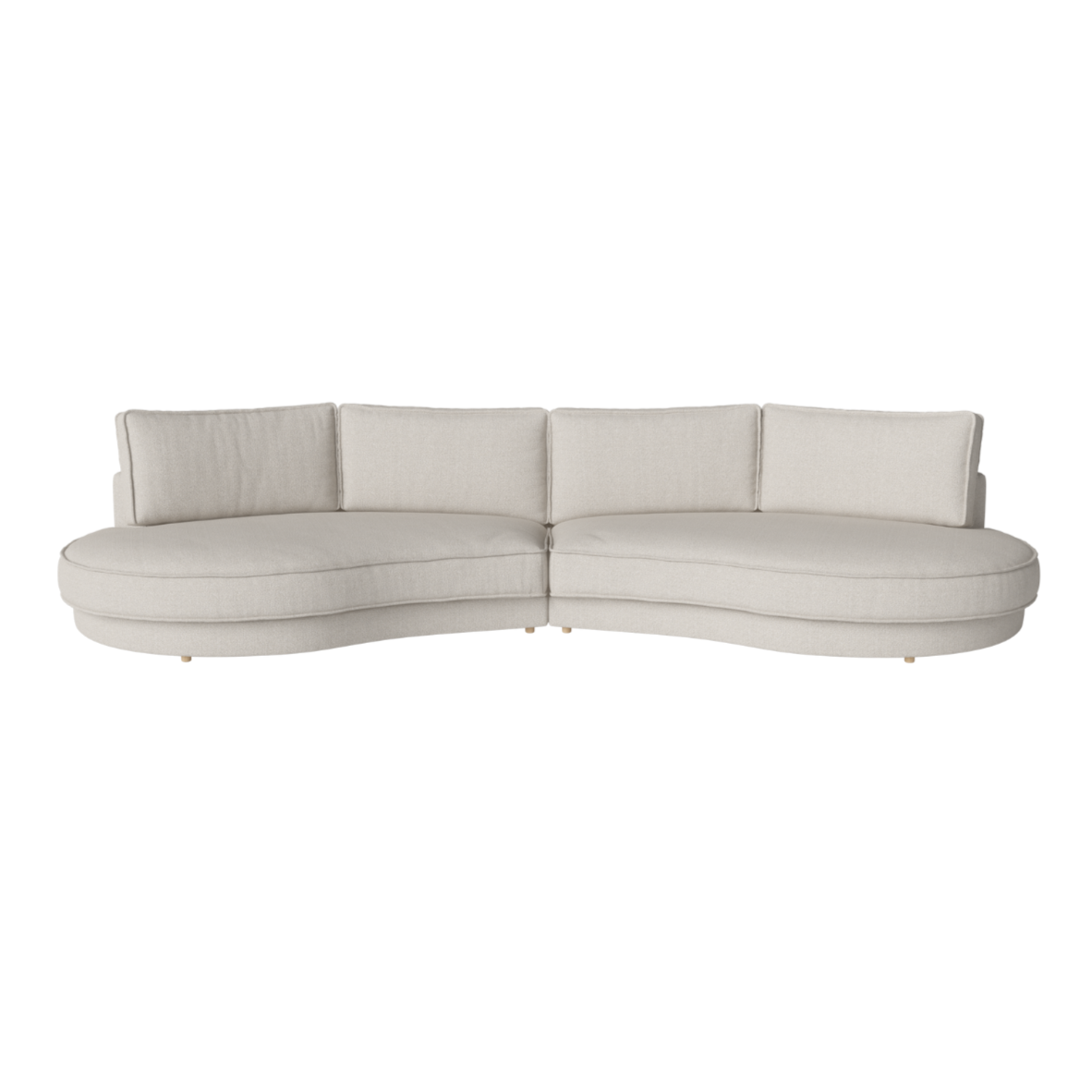 2-module sofa rounded upholstered noora whiten base