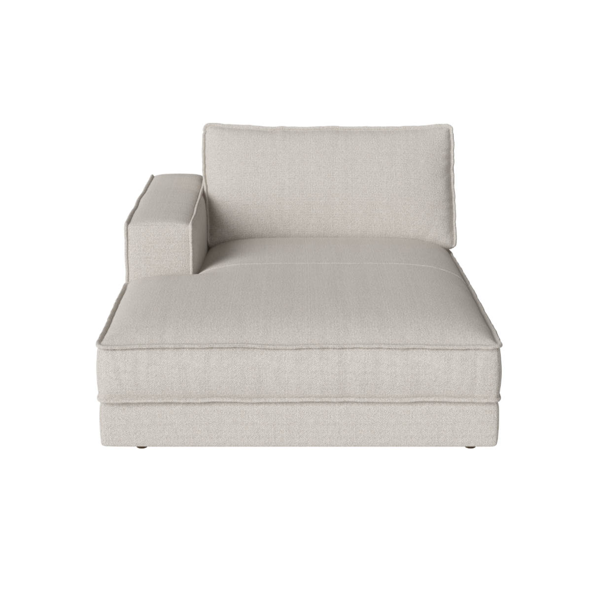 Noora Modulare Sofa - links -gehandeltes Chaiselong mit einer dunklen Basis