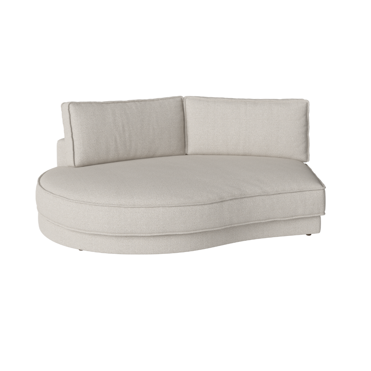 Noora Modulare Sofa - ein abgerundetes linker Handmodul mit einer schwarzen Basis