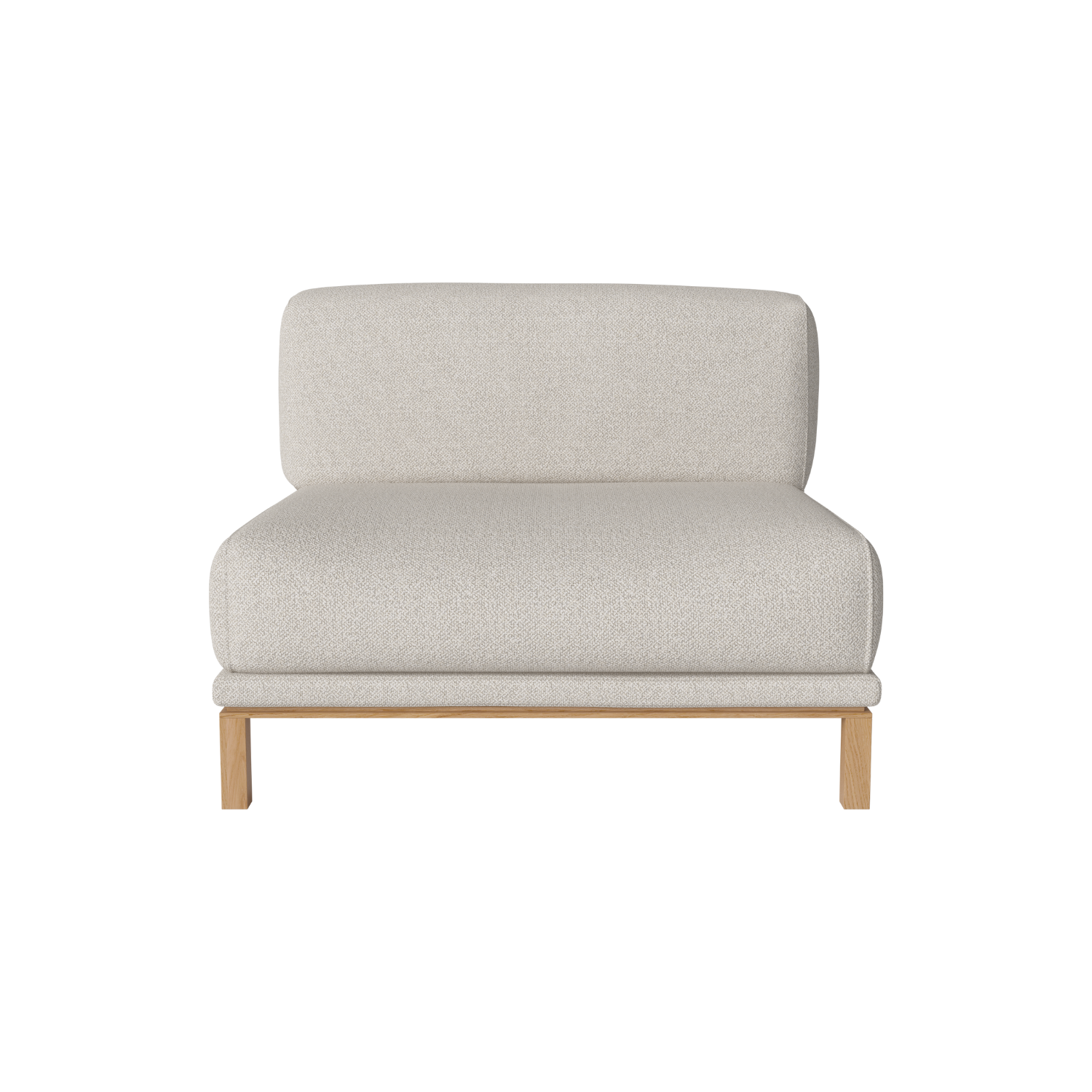 Modulares Sofa gemütlich - zentrales Modul mit einer Eichenbasis