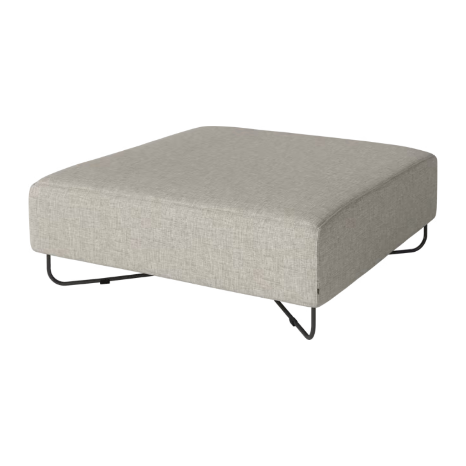 Modulares Sofa Orlando - ein Pouf mit einer schwarzen Stahlbasis