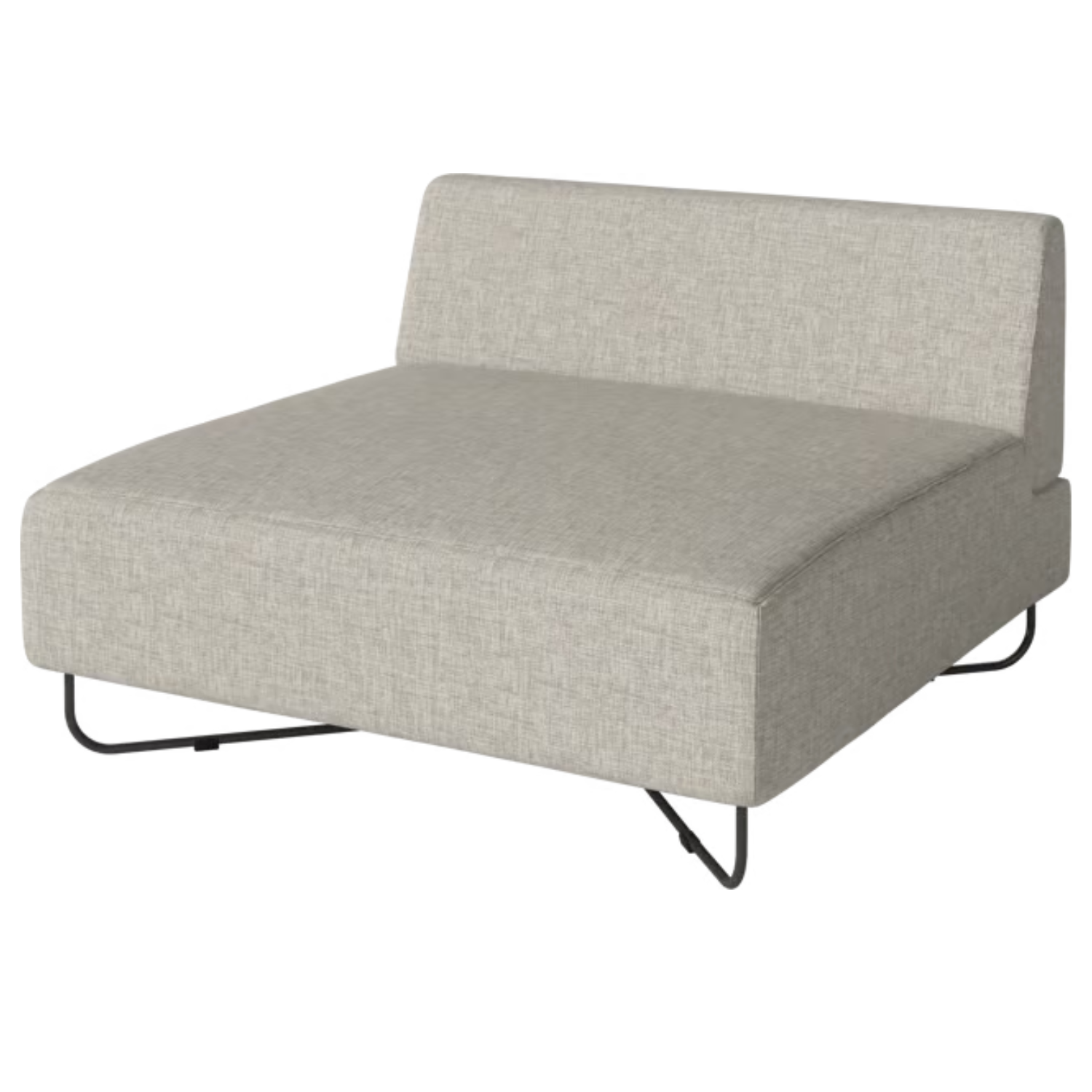 Modulares Sofa Orlando - Zentralmodul mit einer schwarzen Stahlbasis