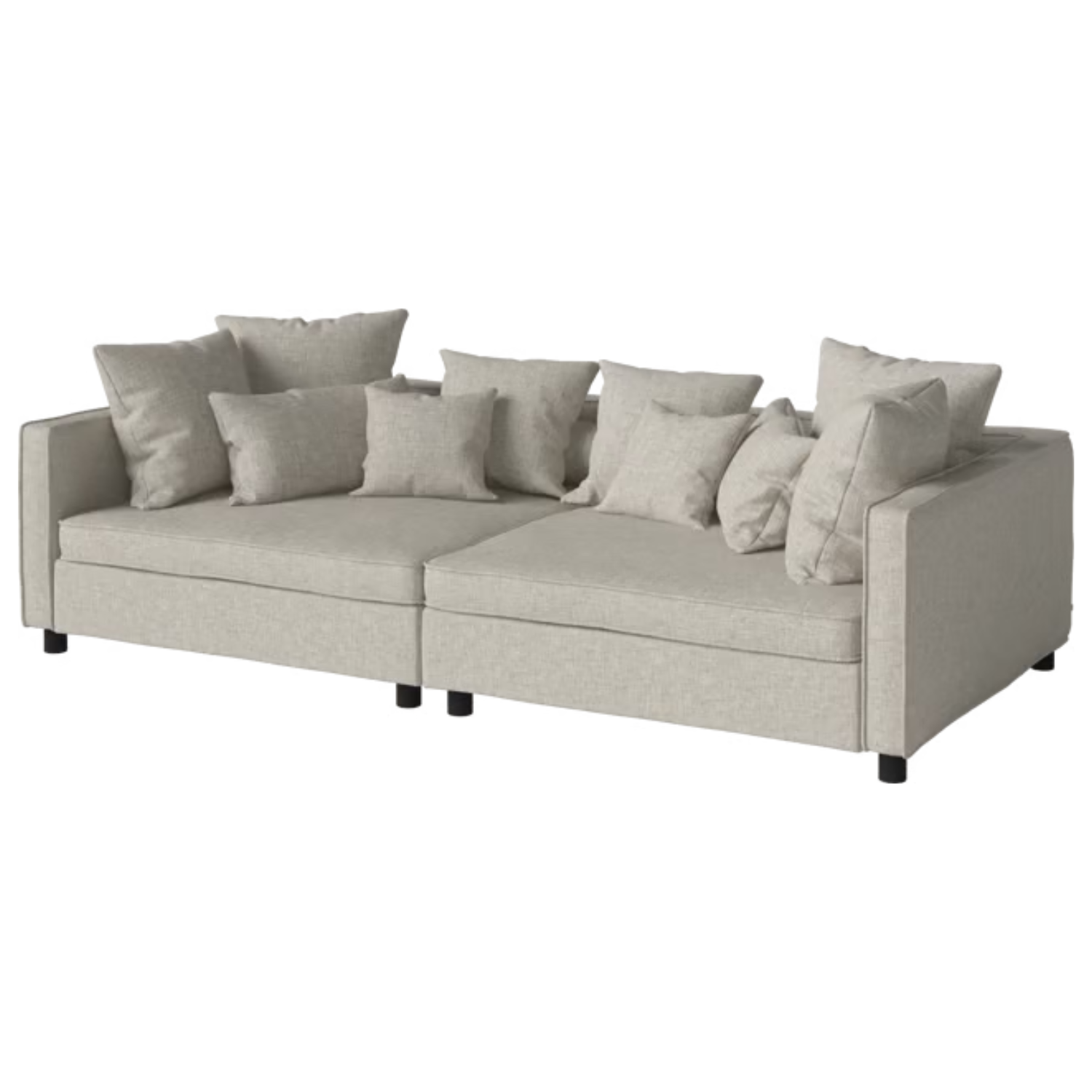 2-Modul-Himbeer-Sofa schwarze Basis