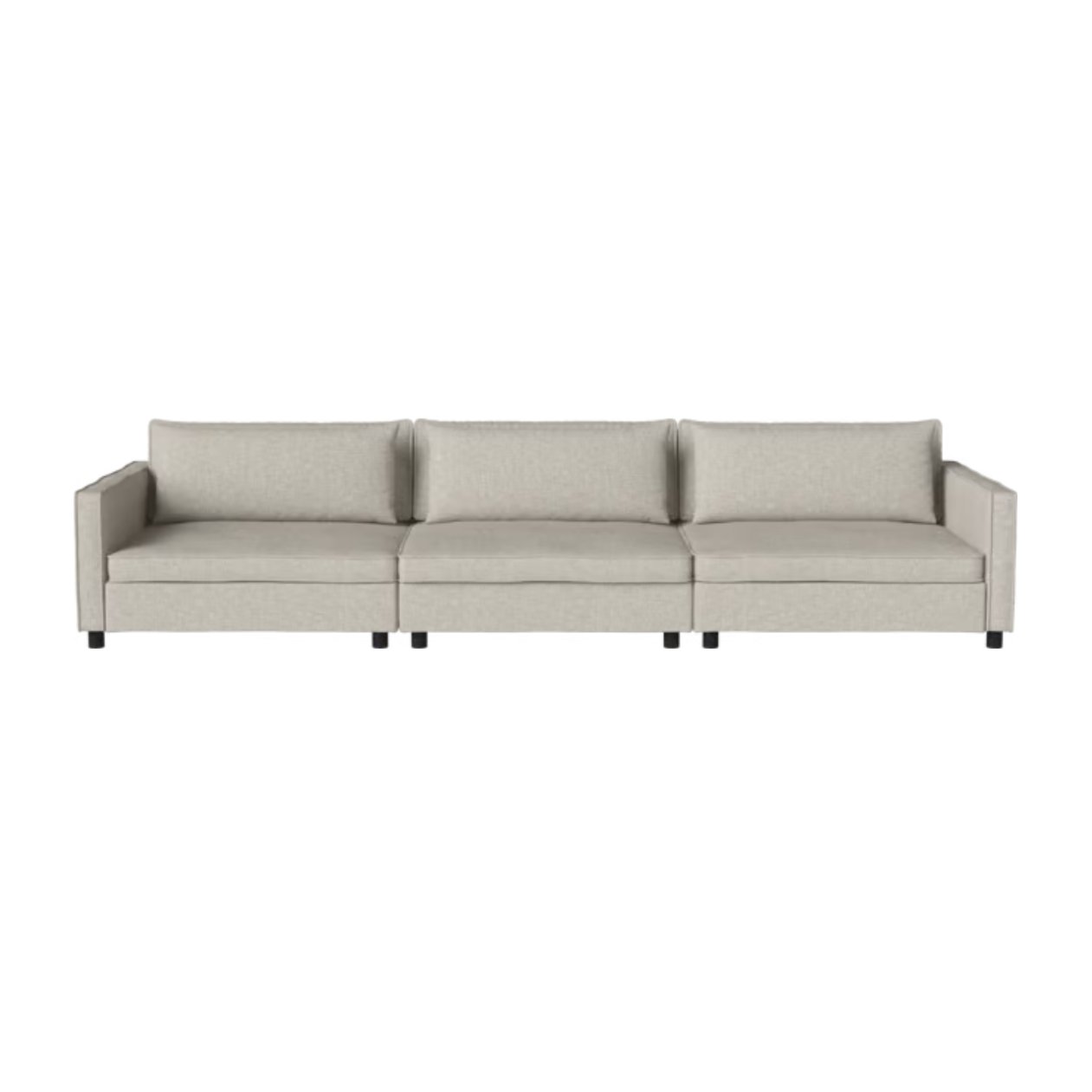 3-Modul-Himbeer-Sofa schwarze Basis