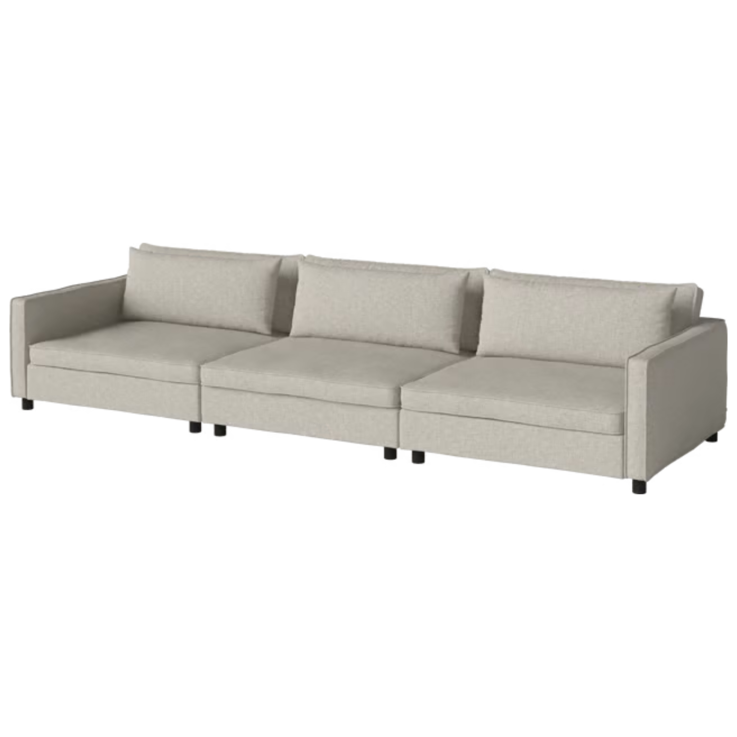 3-Modul-Himbeer-Sofa schwarze Basis