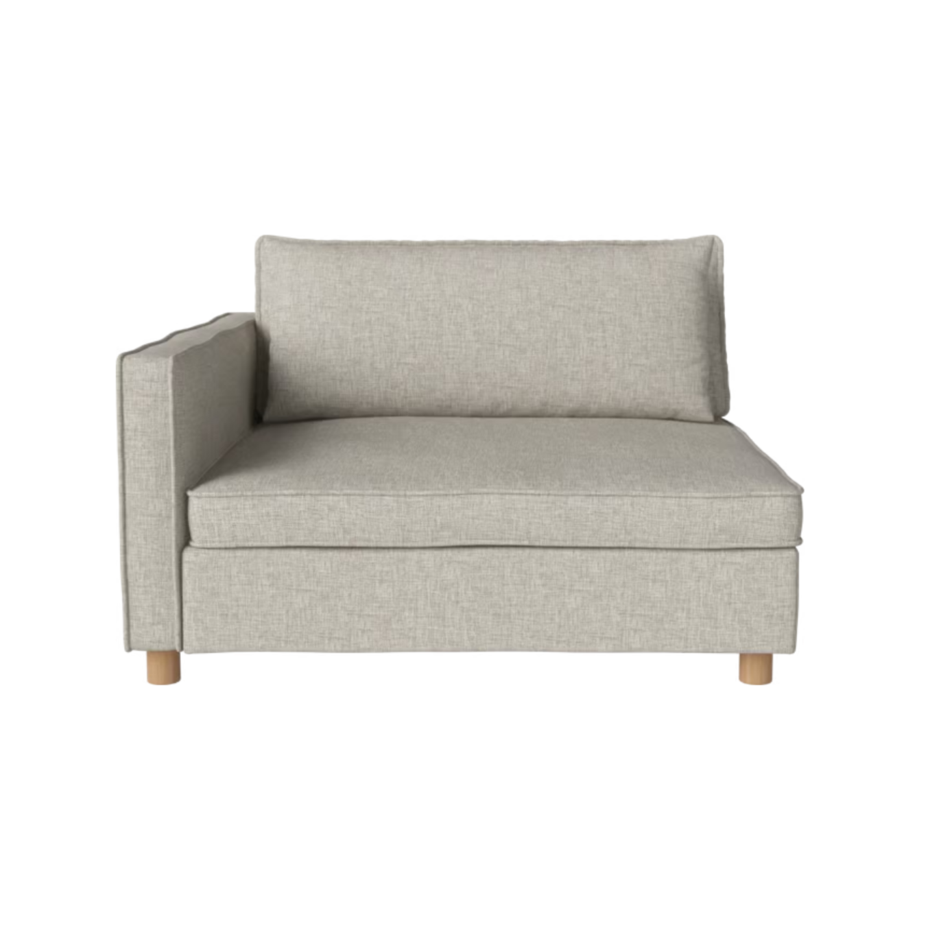 Modulares Sofa -Himbeer - linke Handmodul mit einer Eichenbasis