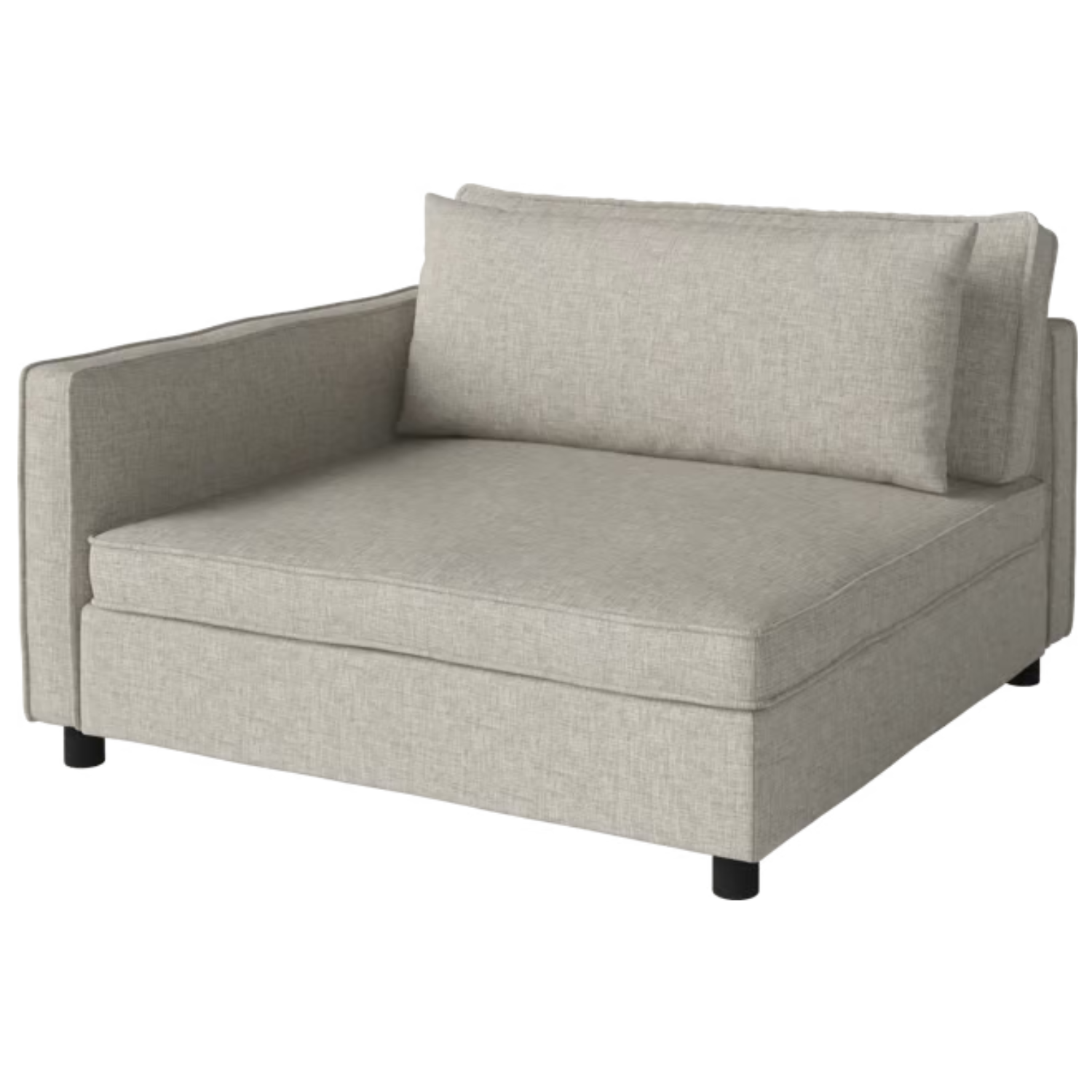 Modulares Sofa -Himbeer - links -Hand -Modul mit einer schwarzen Basis