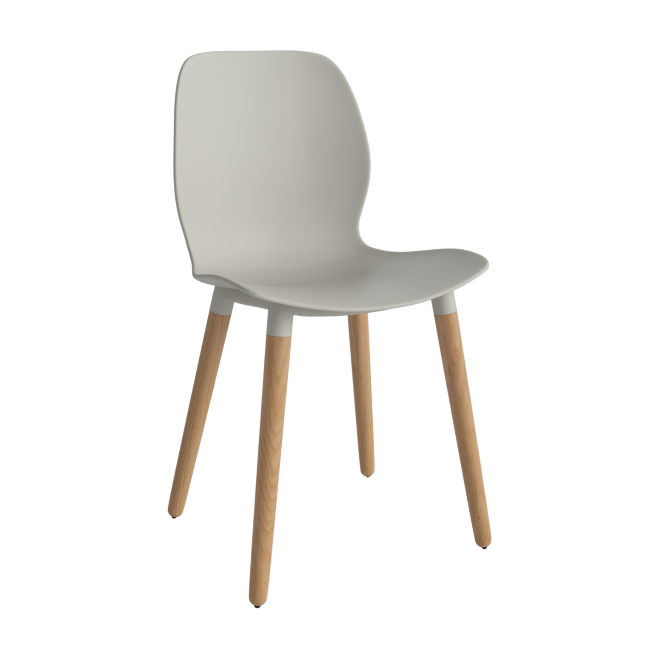 Seed gray chair with an oak base