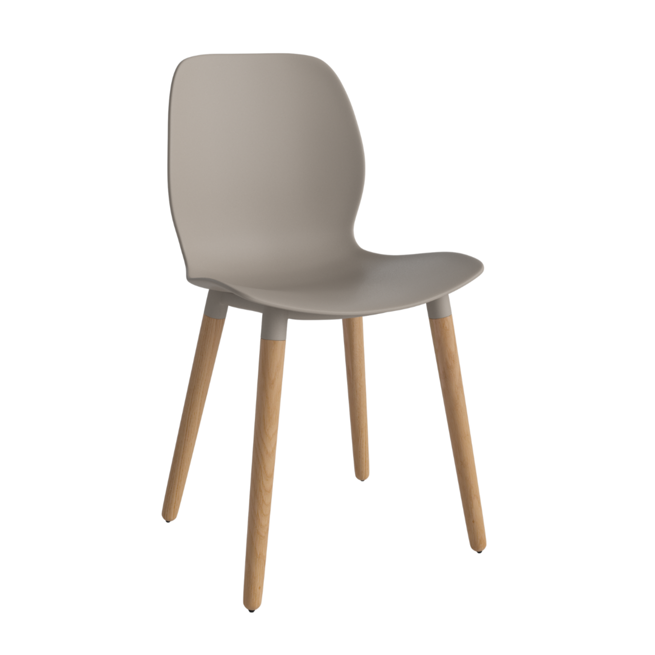 Seed beige chair with an oak base