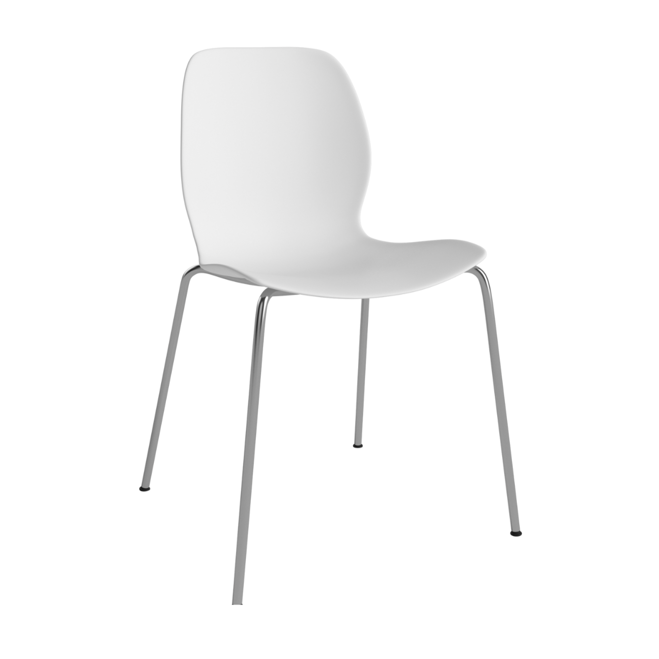 Seed white chair with a steel base