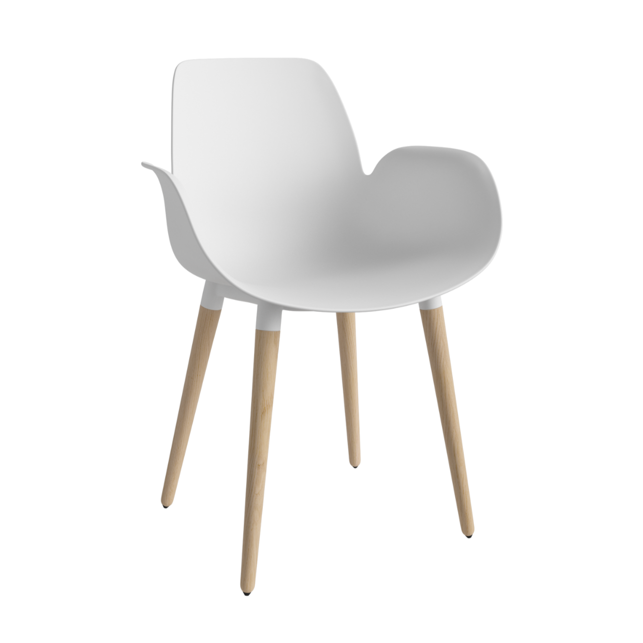 Chair with Seed White armrests with a whitened base