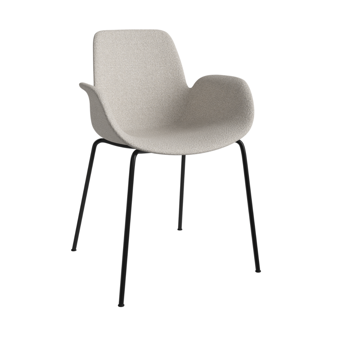 Chair with Seed armrests upholstered with a black base