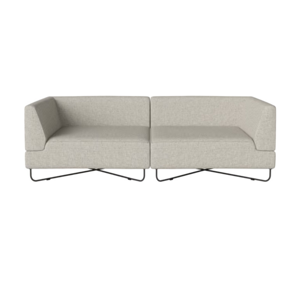 2-module sofa Orlando black steel base