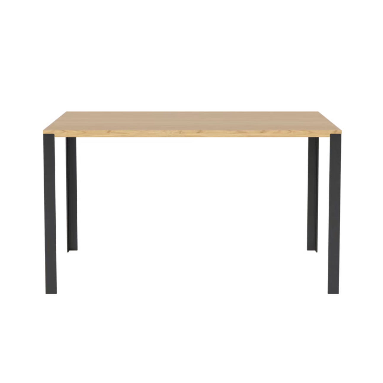 Table link oak wood with a black base