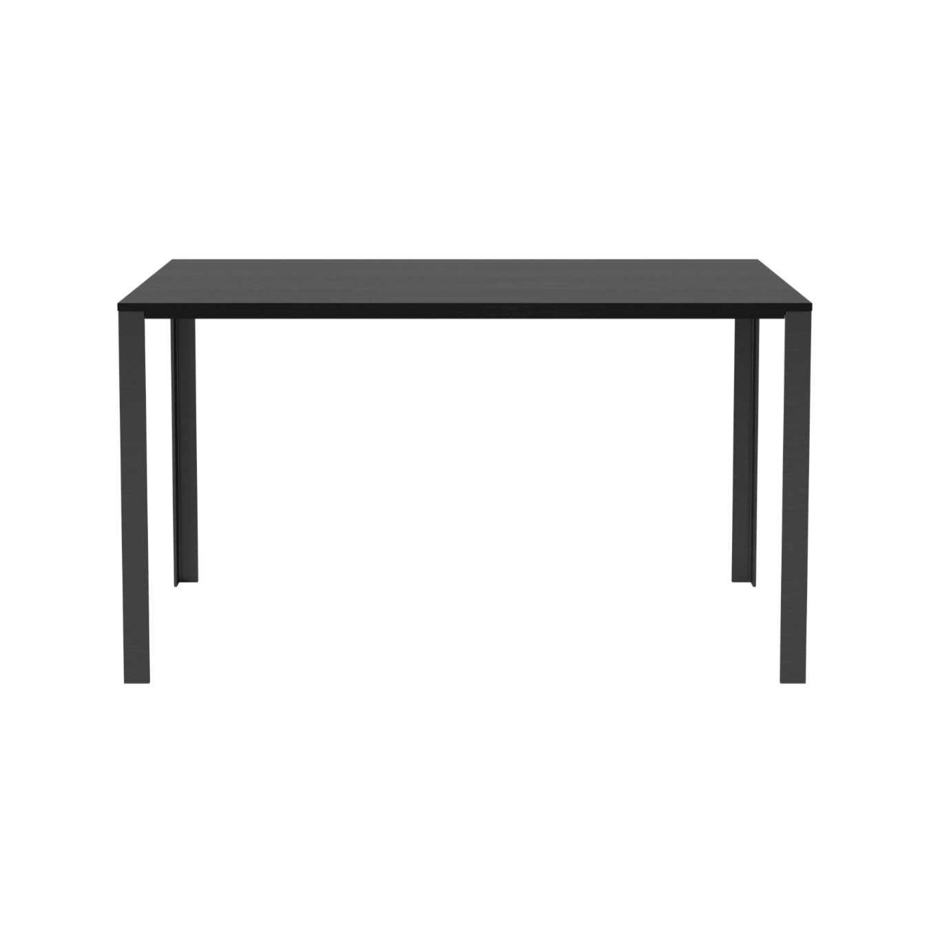 Table link black oak wood with a black base