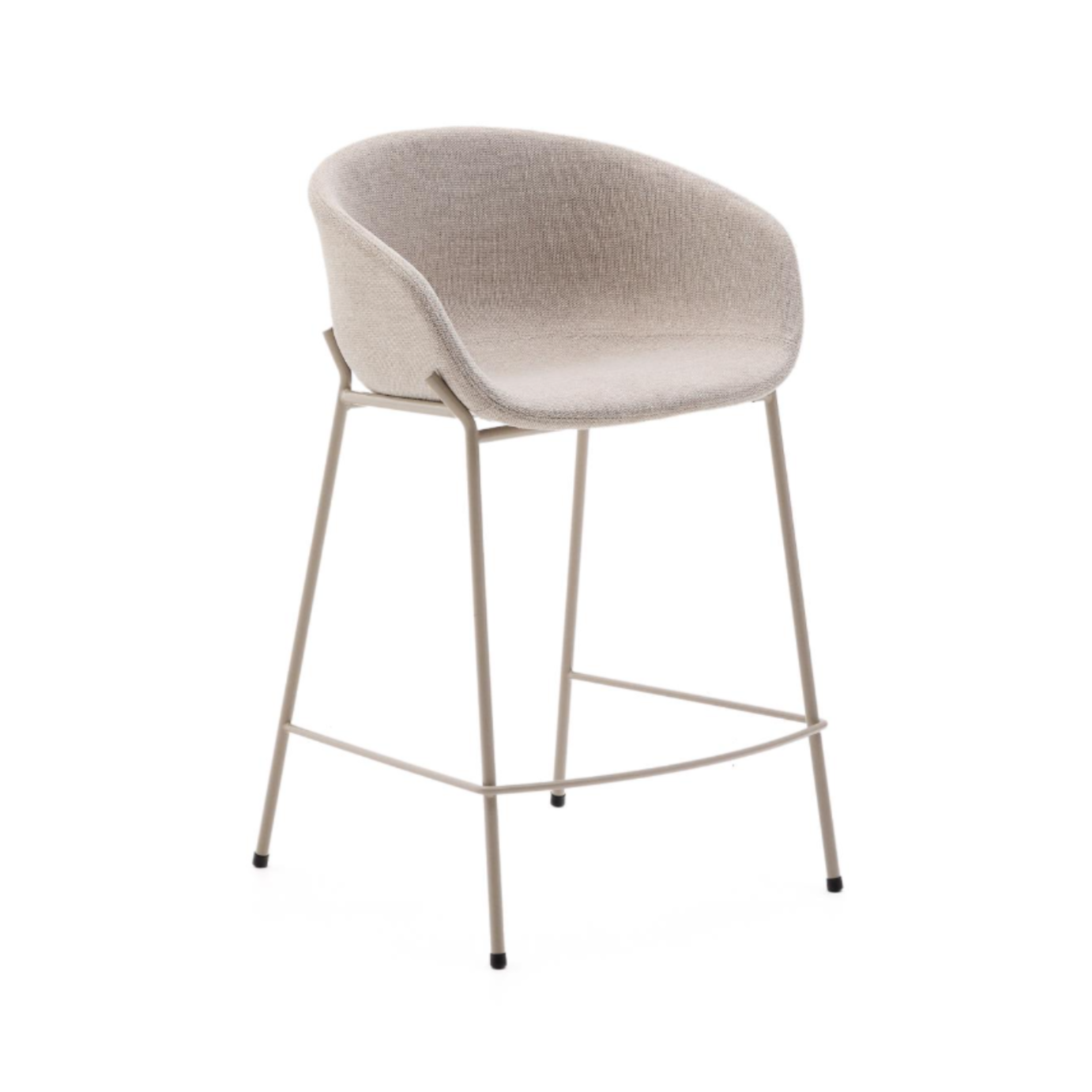 Yvette beige bar chair with a beige base