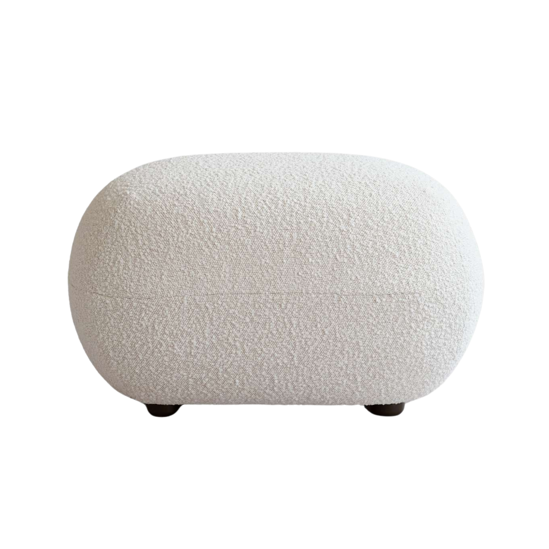 TOE OTTOMAN Fußhocker Bouclé weiß [Klaudia] 