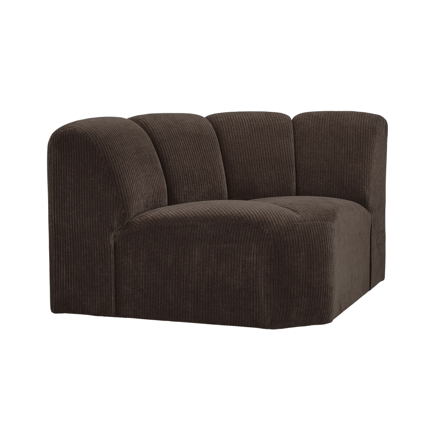 Modulares Sofa MOJO - Eckelement in dunkelbraunem Cord