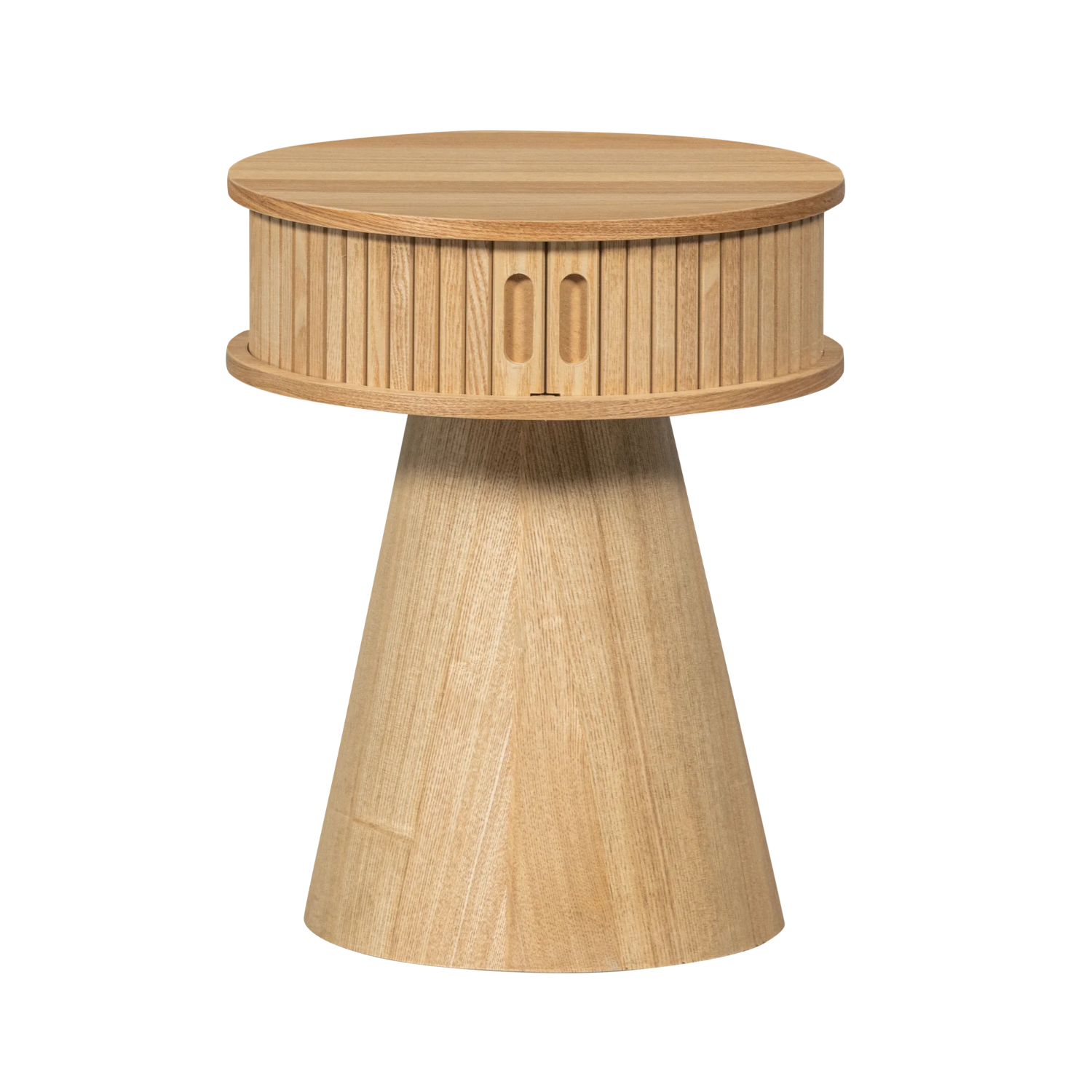 Karri Nachttisch rund Holz natürlich