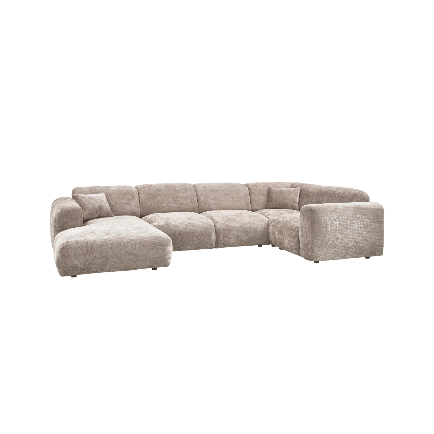 Right-facing panoramic corner sofa CLOUD in beige
