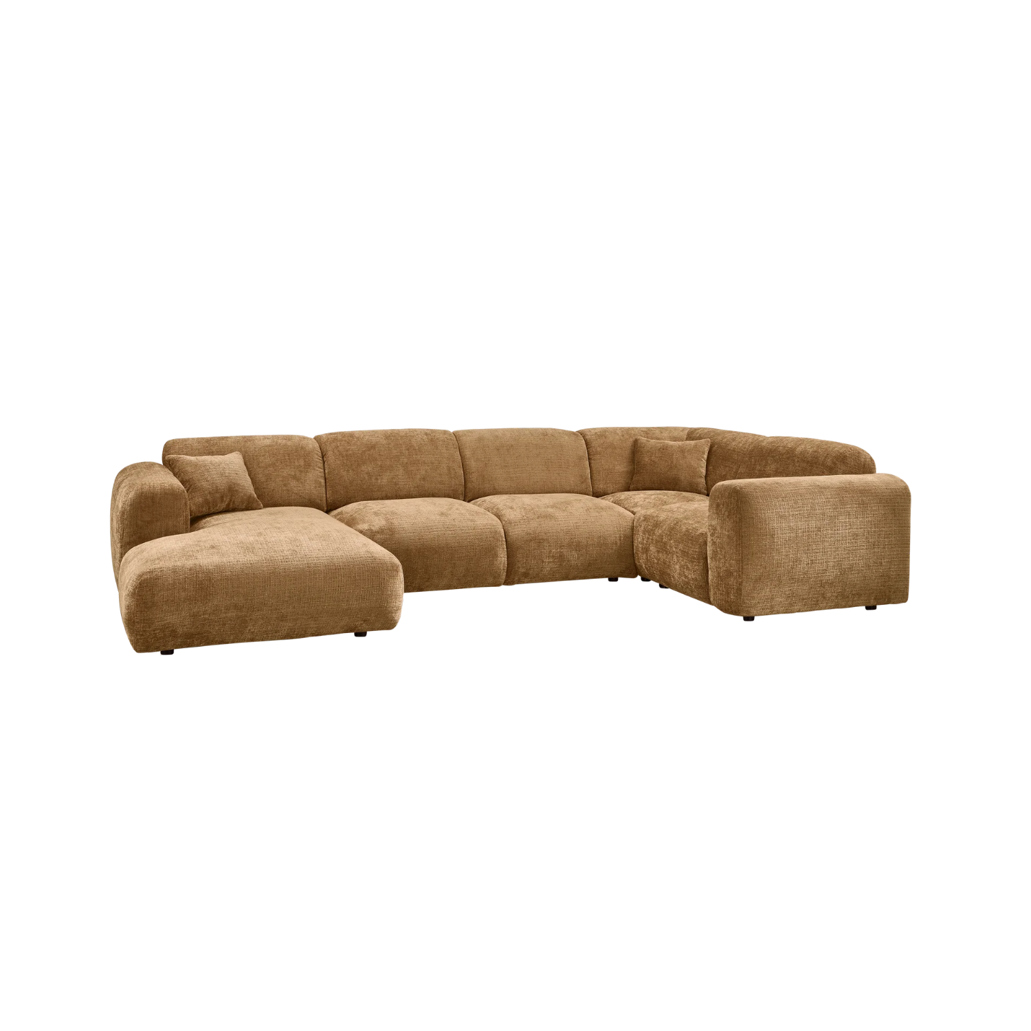 Panorama-Ecksofa rechts CLOUD honigfarben