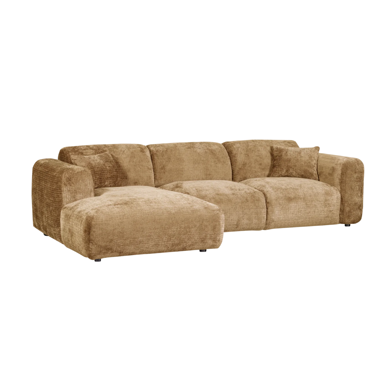 Modularer linksseitiger Ecksofa CLOUD in Honigfarbe