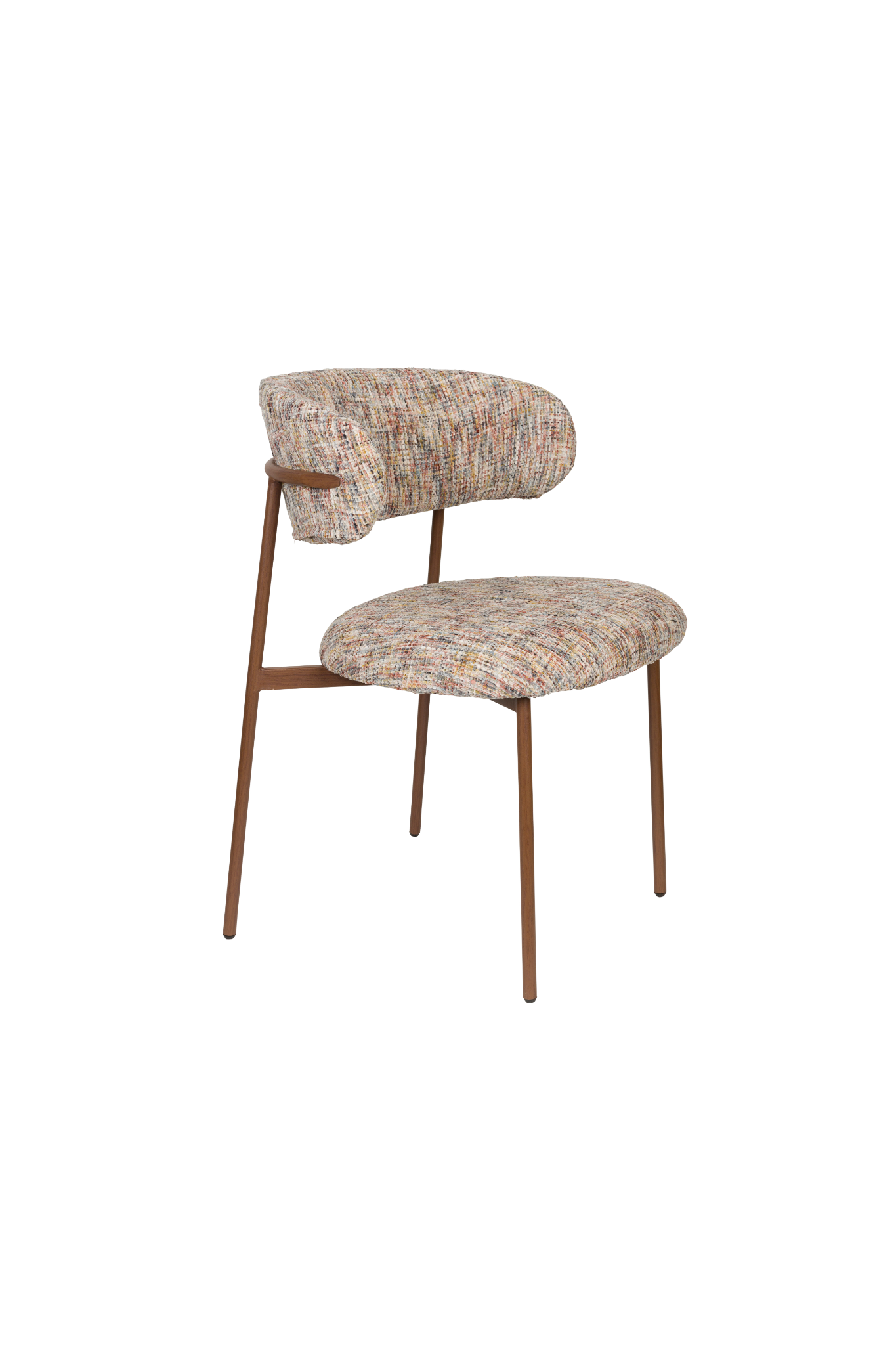 Stuhl CLAES beige Melange mit braunem Gestell