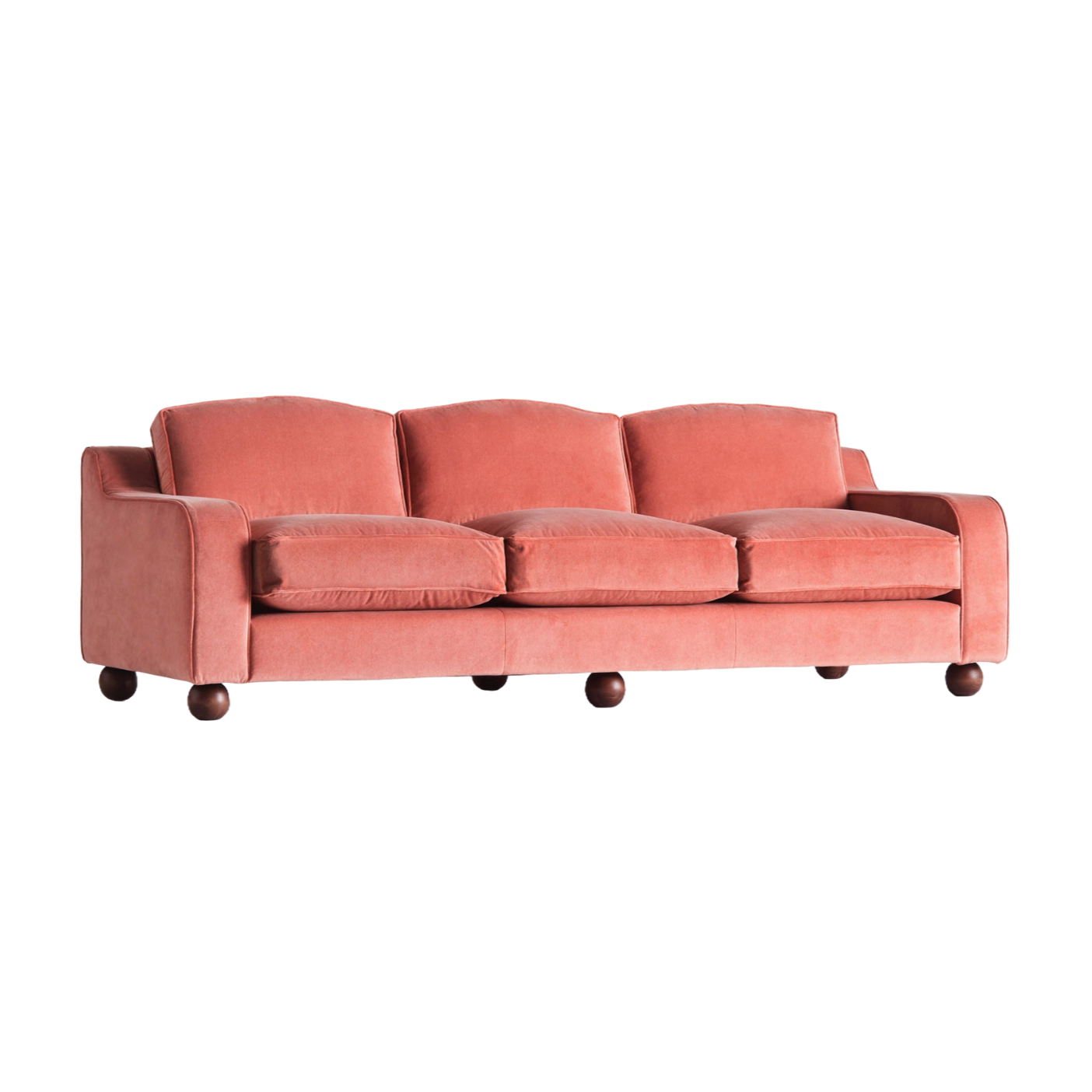 Sofa LOLA korallfarbener Samt