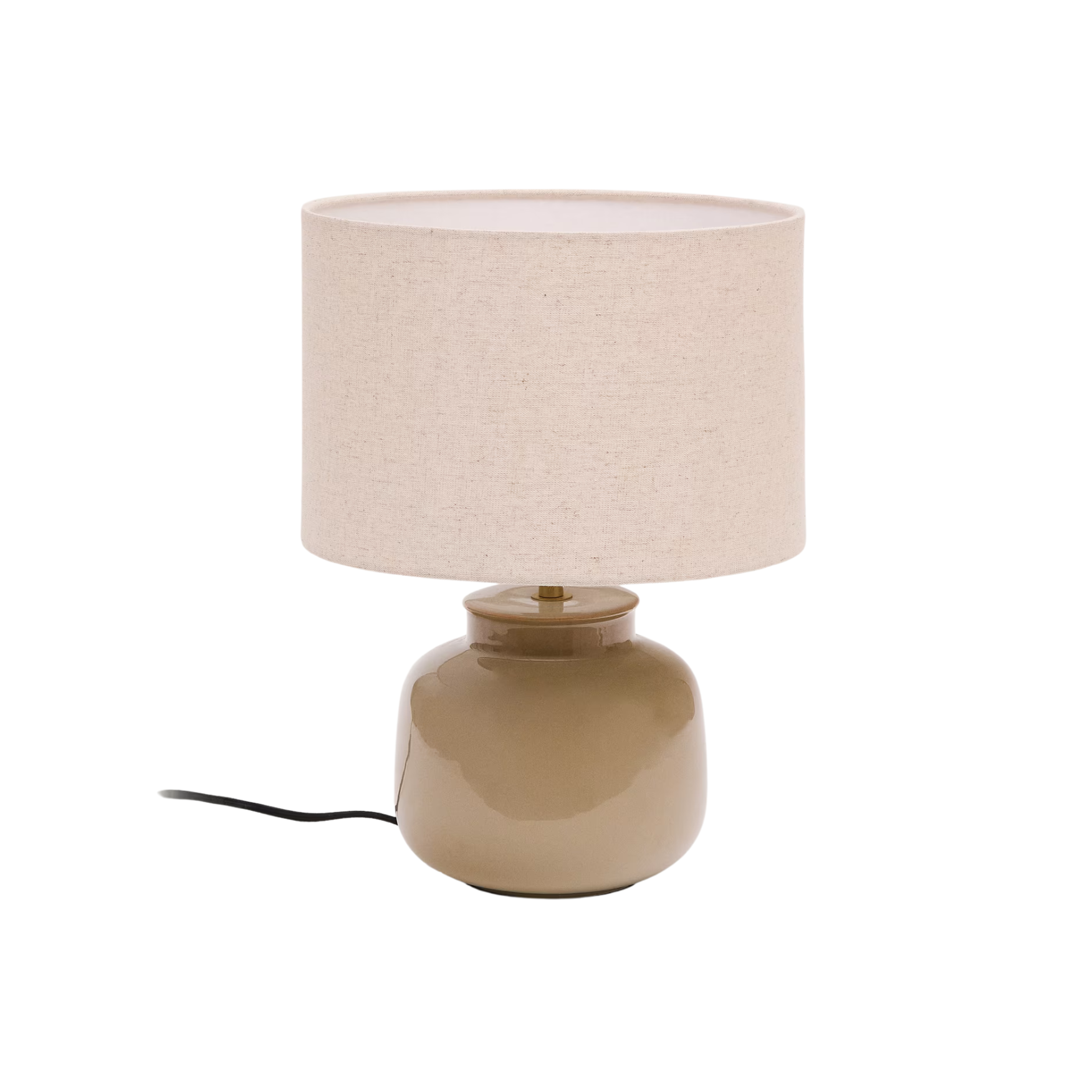 Tischlampe TAY mit beigem Schirm und grünem Fuß