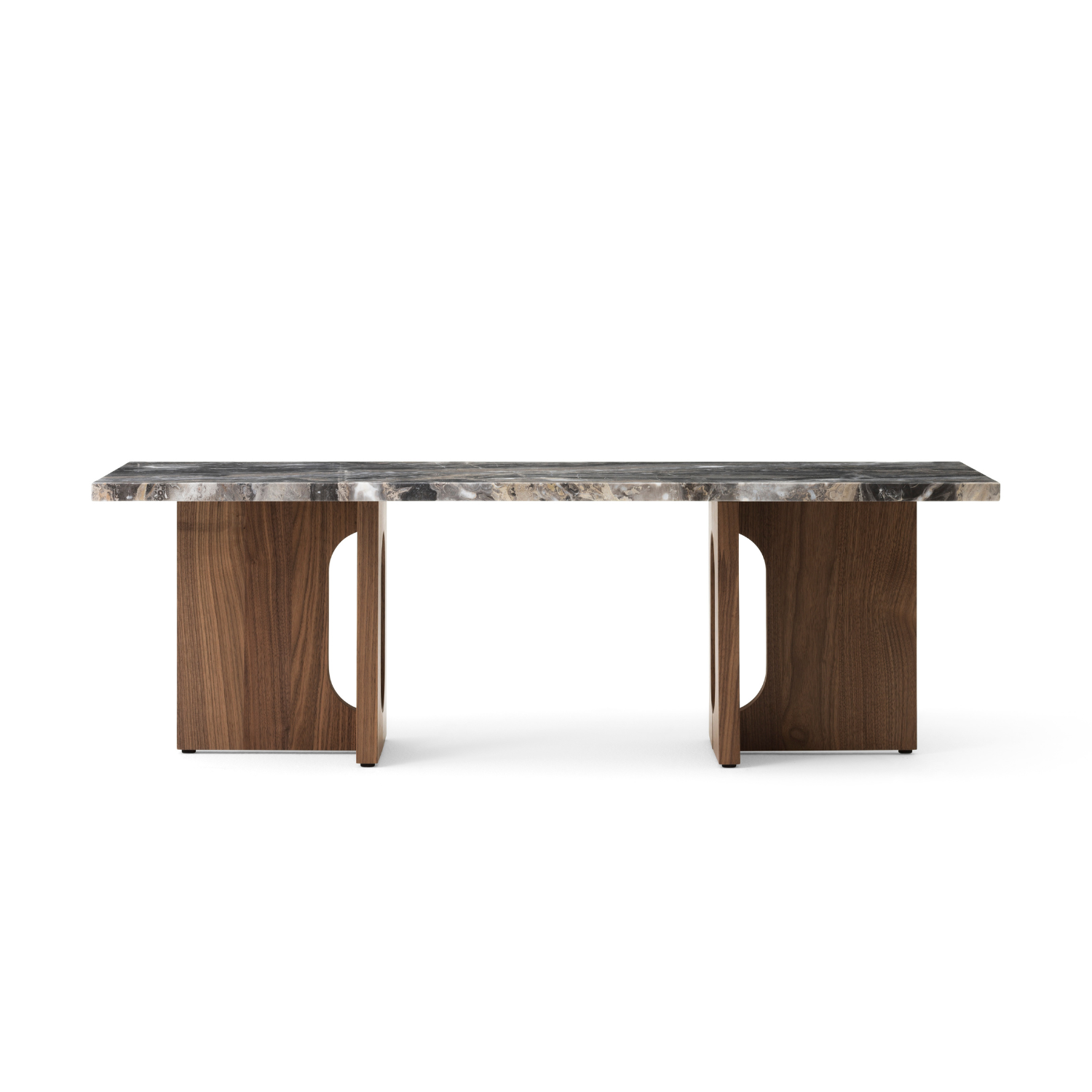 ANDROGYNE coffee table gray marble with walnut base