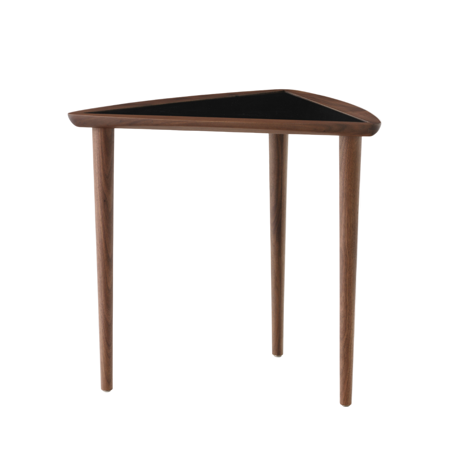 Beistelltisch UMANOFF NESTING aus Nussbaumholz mit schwarzer Tischplatte