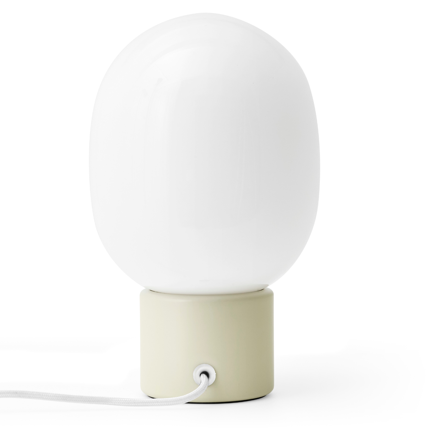 Tischlampe JWDA aus geblasenem Glas mit cremefarbener Basis