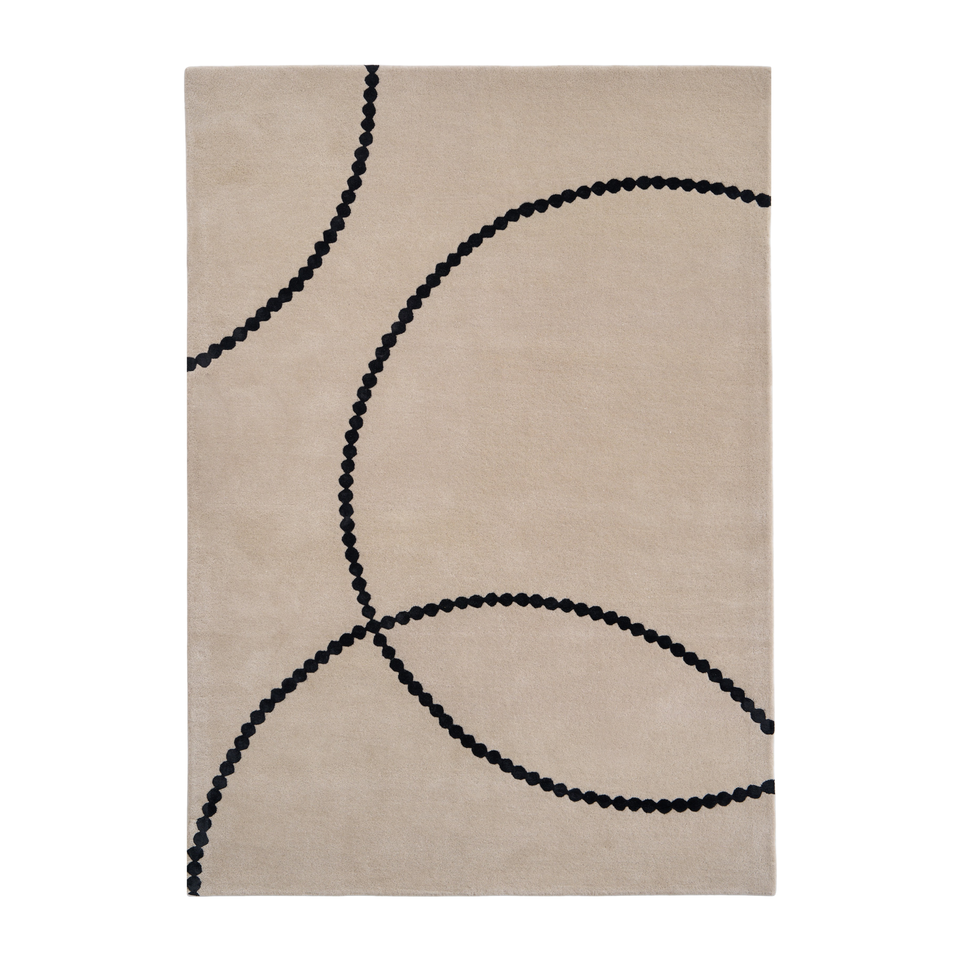 LUNA Beige Carpet with Black Pattern