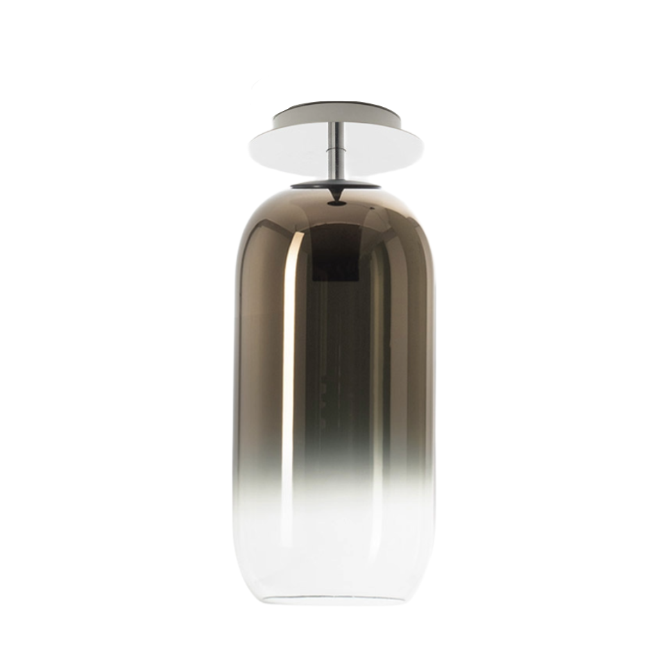 Deckenleuchte GOPLE braun mit silbernem Finish