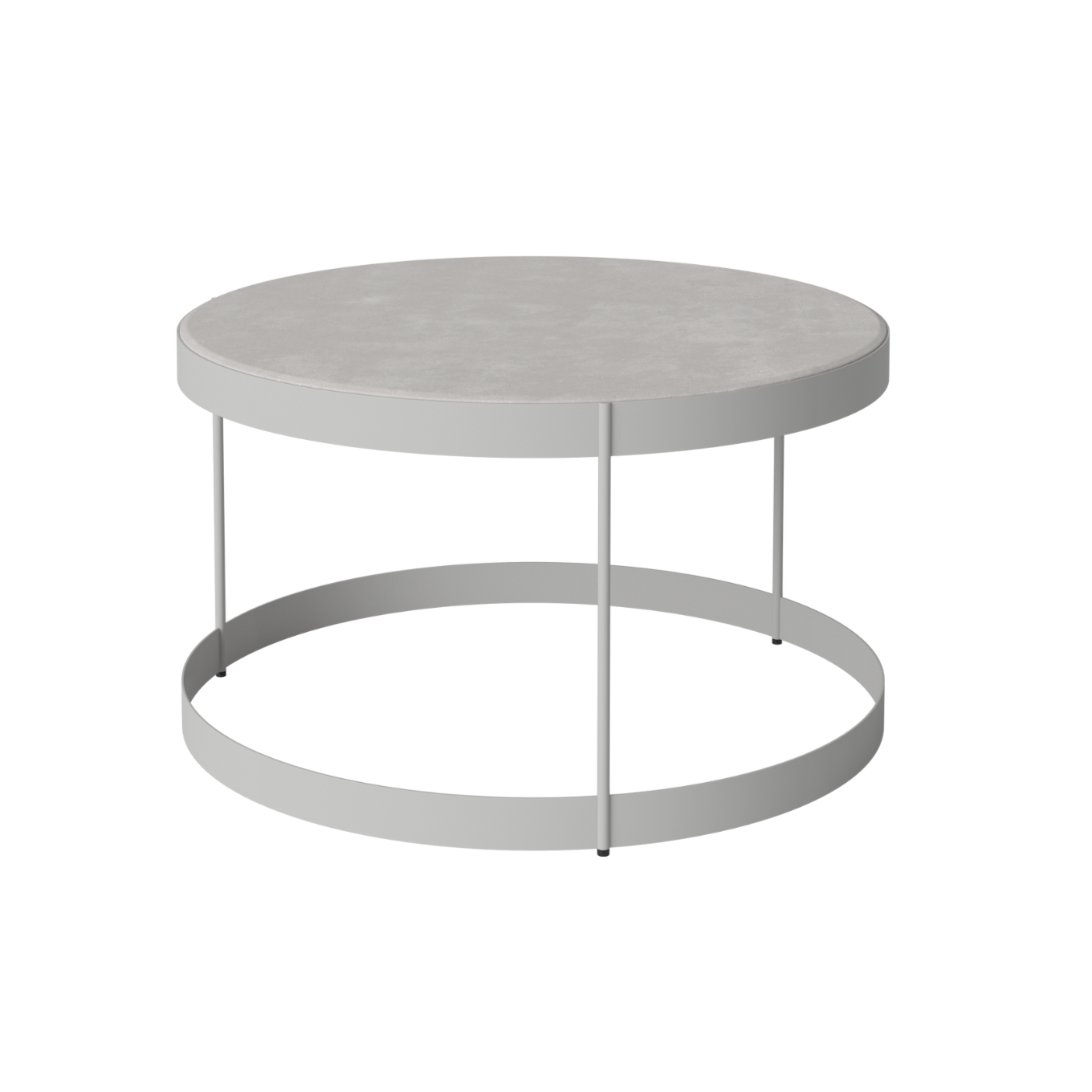 Couchtisch Drum Stone Top mit einer grauen Basis