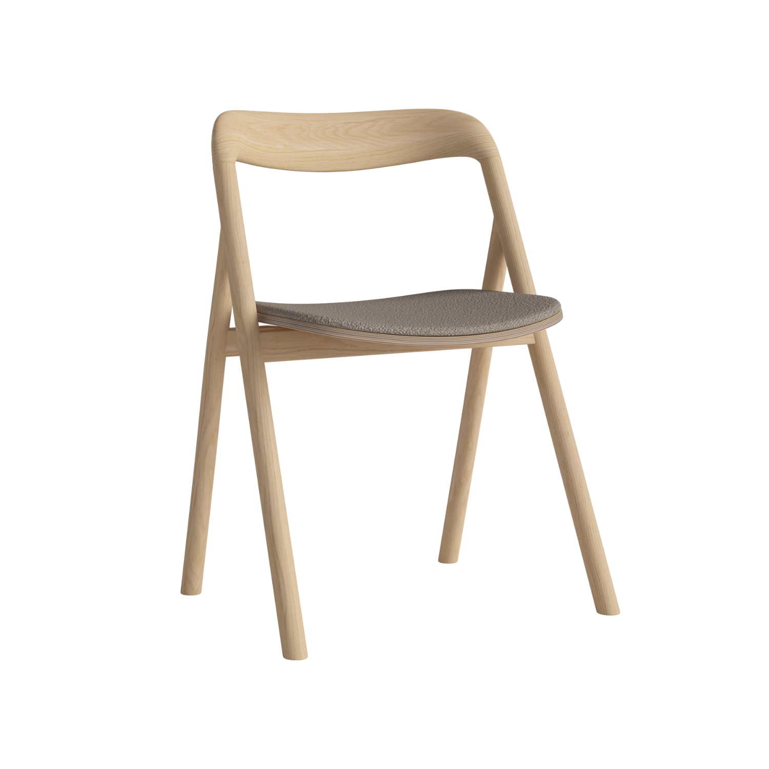 Fenri chair upholstered with a whitened wooden base