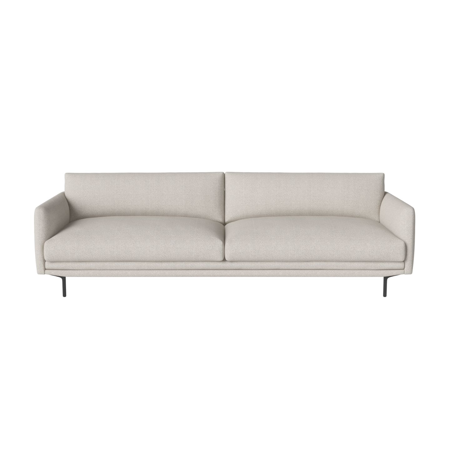 3-Personen-Sofa Lomi Black Stahlbasis