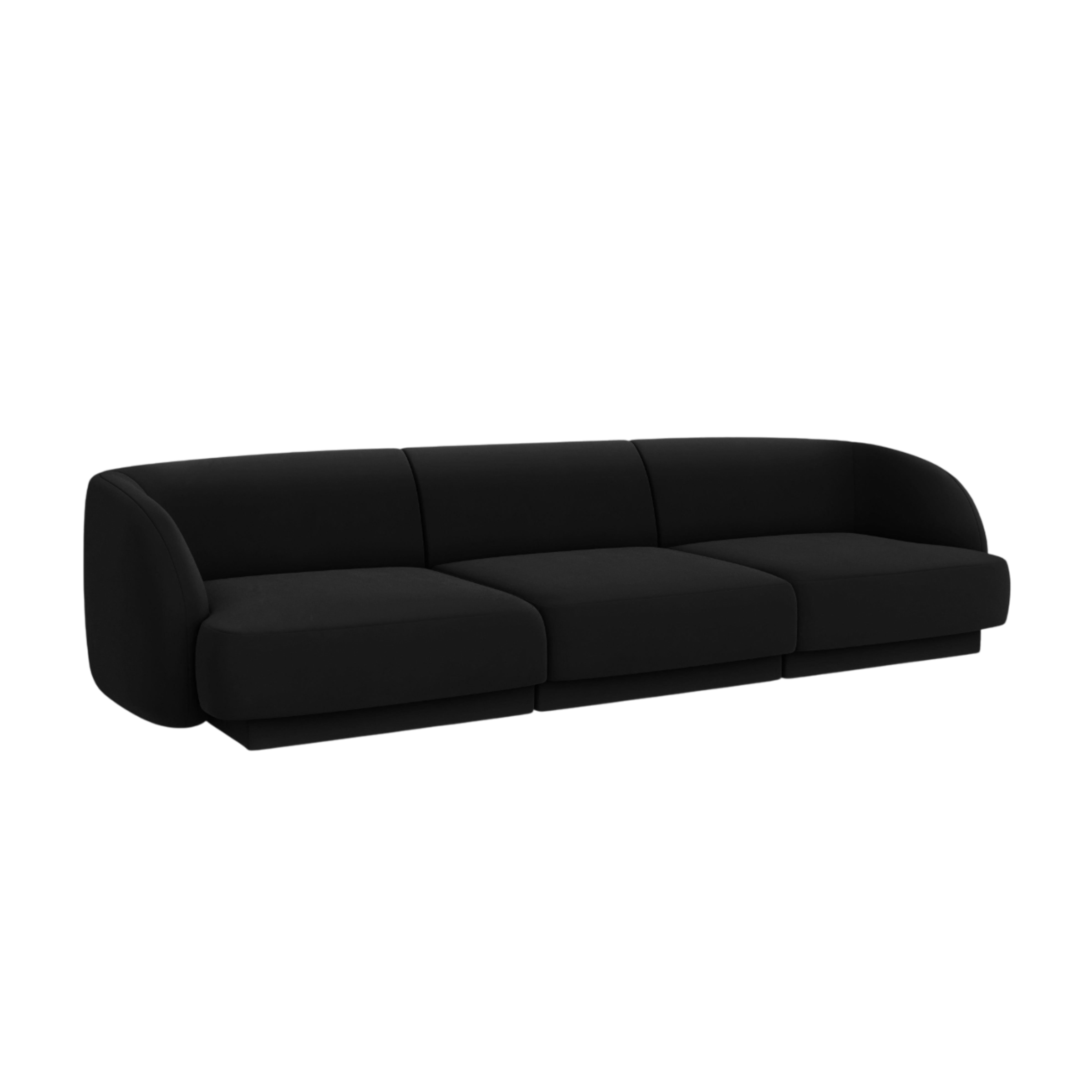 Velvet 3-Seater Sofa MILEY Black [Monika corrected]