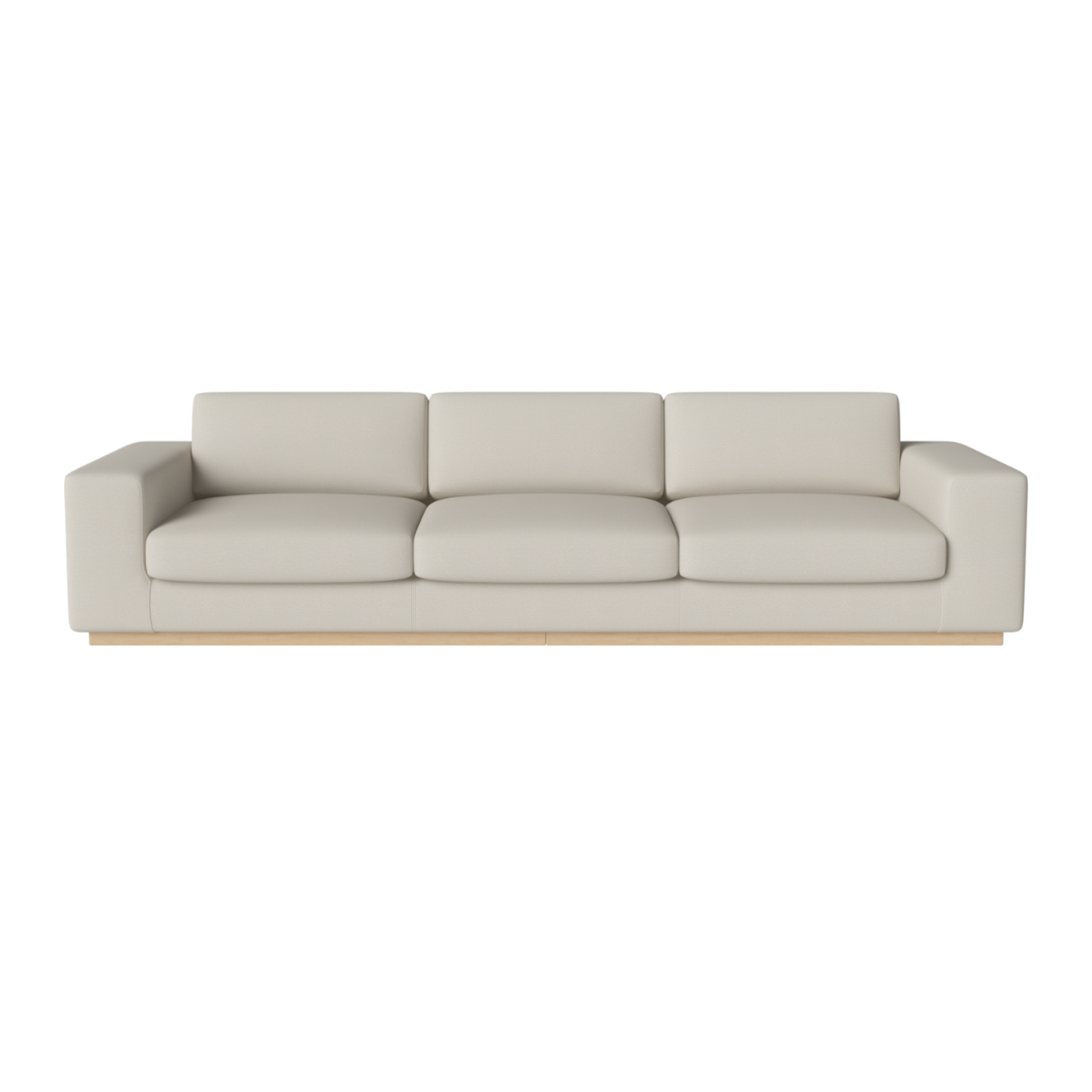 4-Personen-Sepia-Sofa-Basis aus gebleichtem Eichenholz