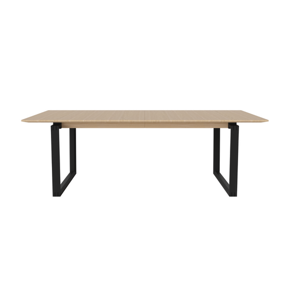 Nord table, whitened oak wood with a black base