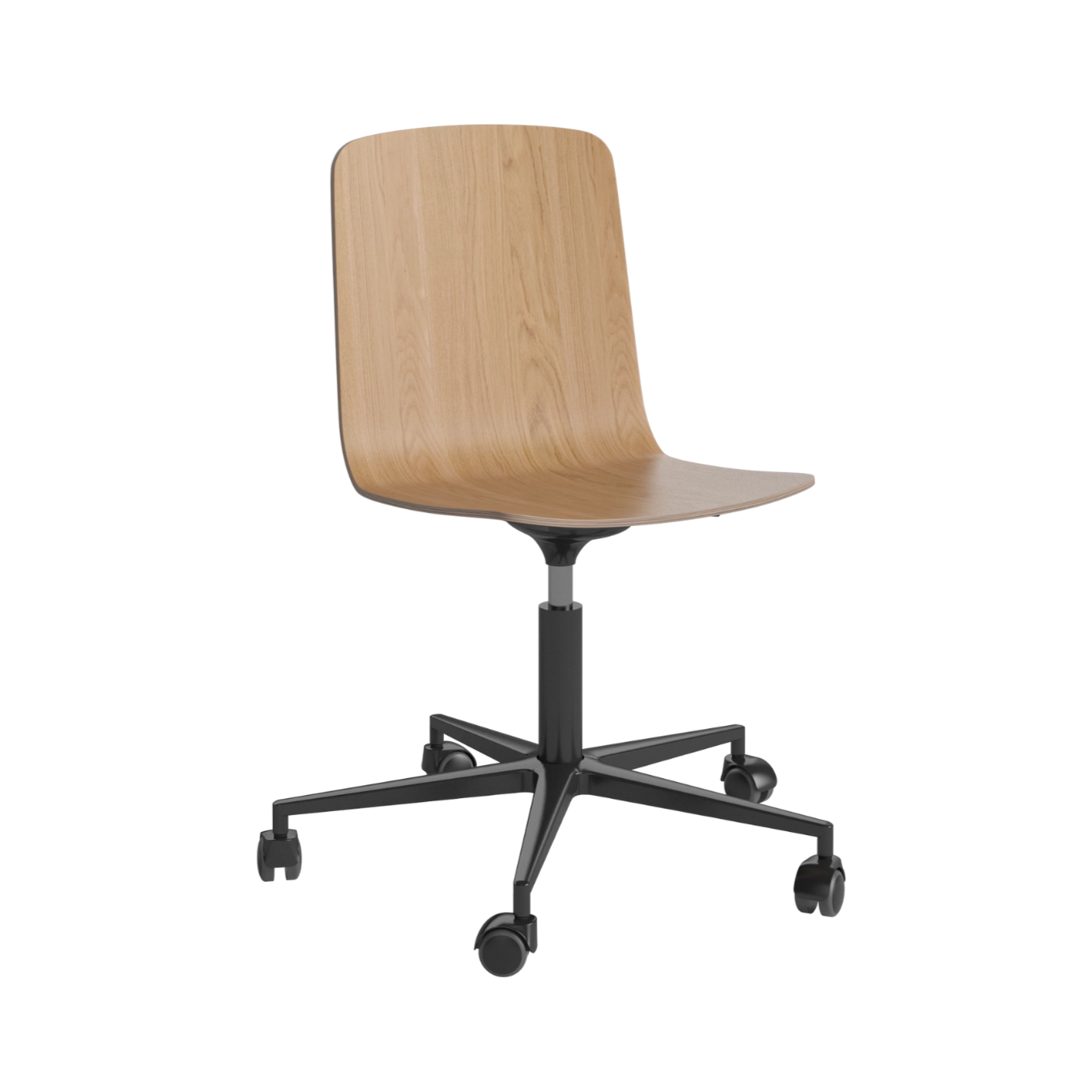 Palm office chair Oak veneer with a metal base