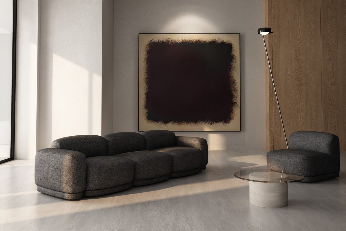 Modulares 3-Sitzer Sofa REM, gepolstert