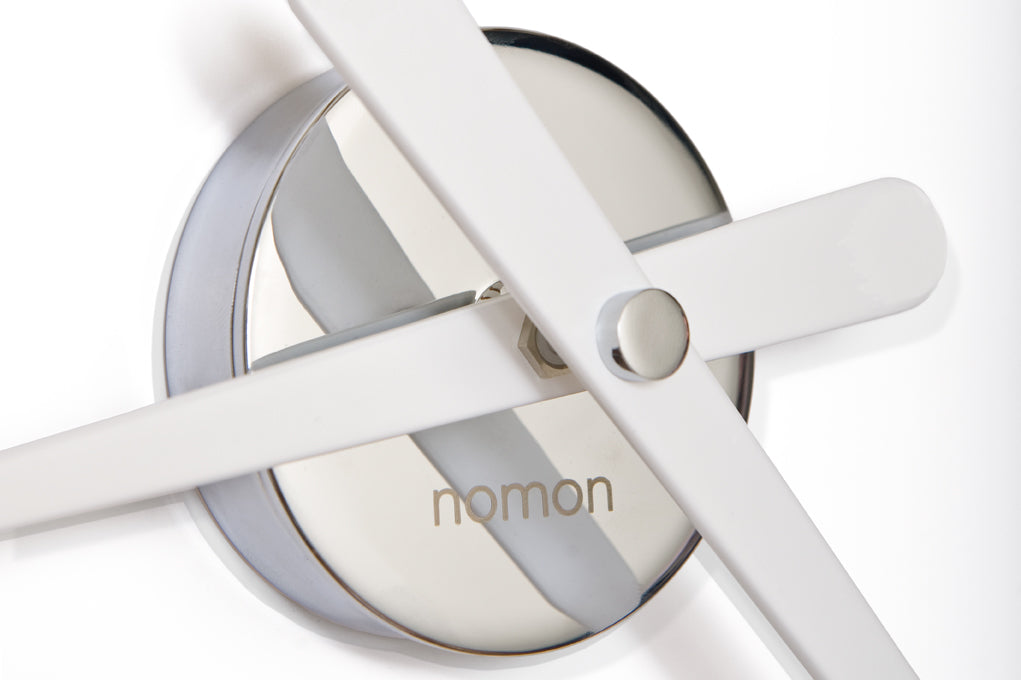 Wanduhr MINI RODON verchromt mit weißem Finish